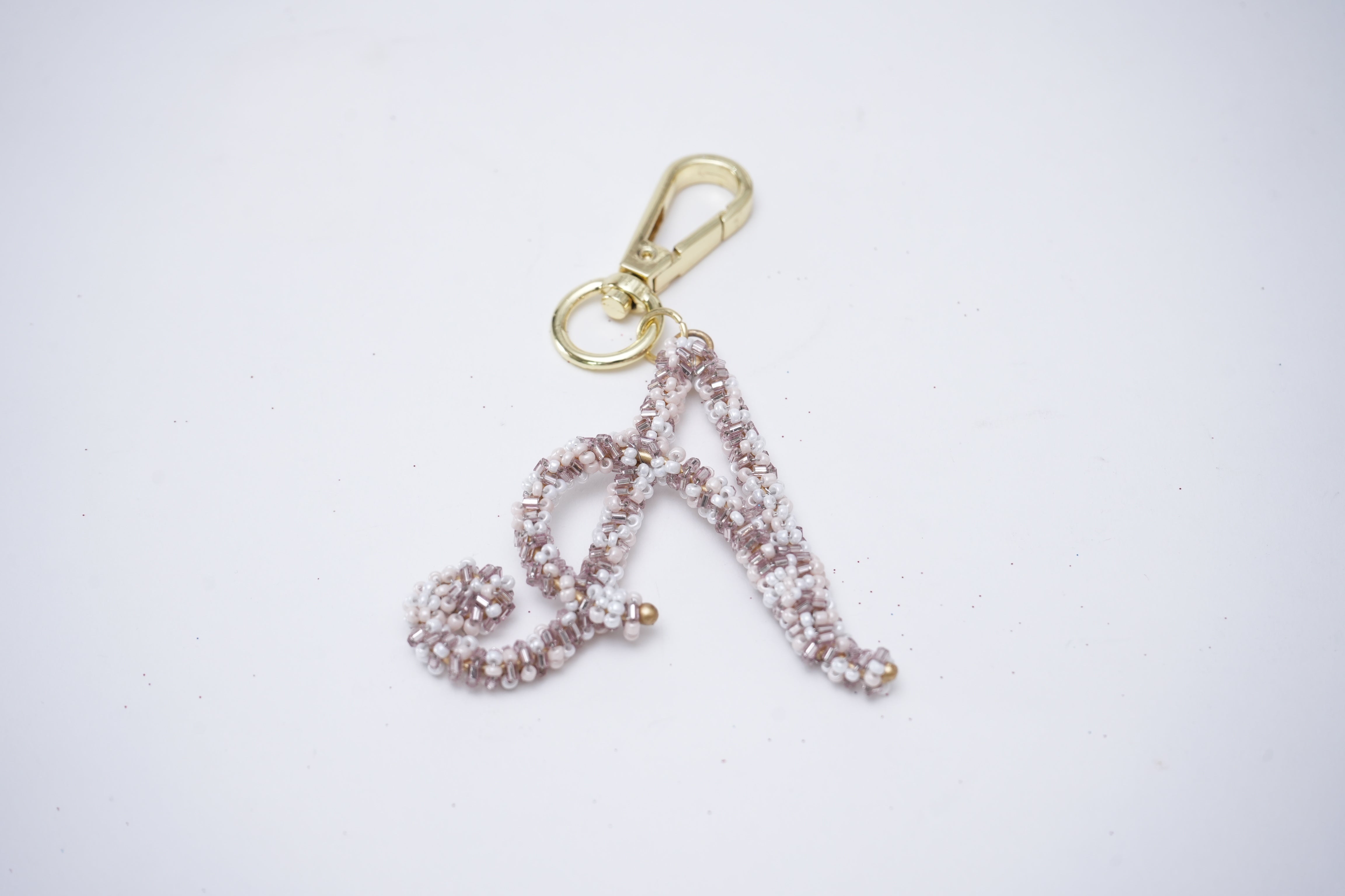 Alphabet A Beaded Bag Charm for Valentine's Day