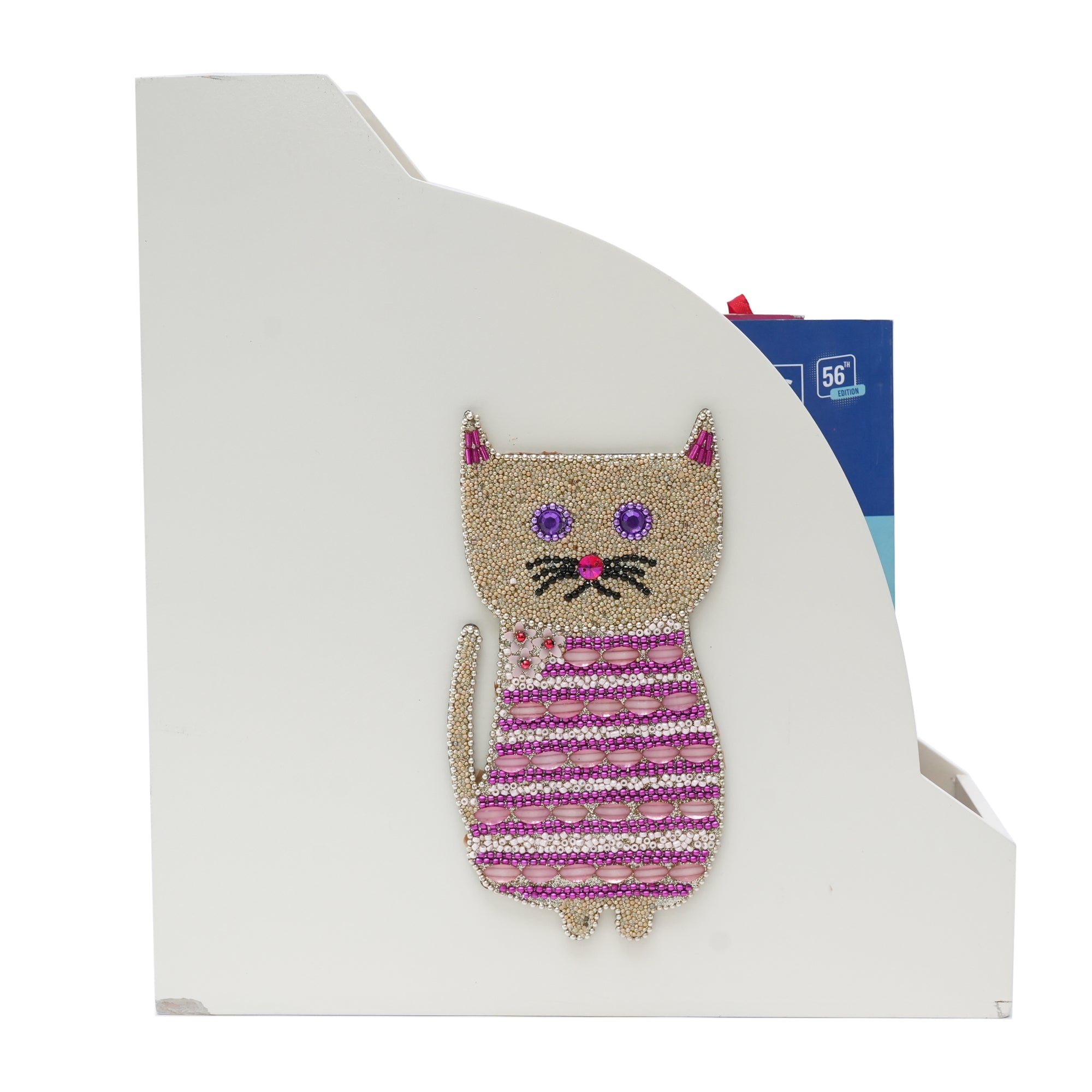 Cat Designed Magazine Holder & Stationery Organizer (Set of 2)