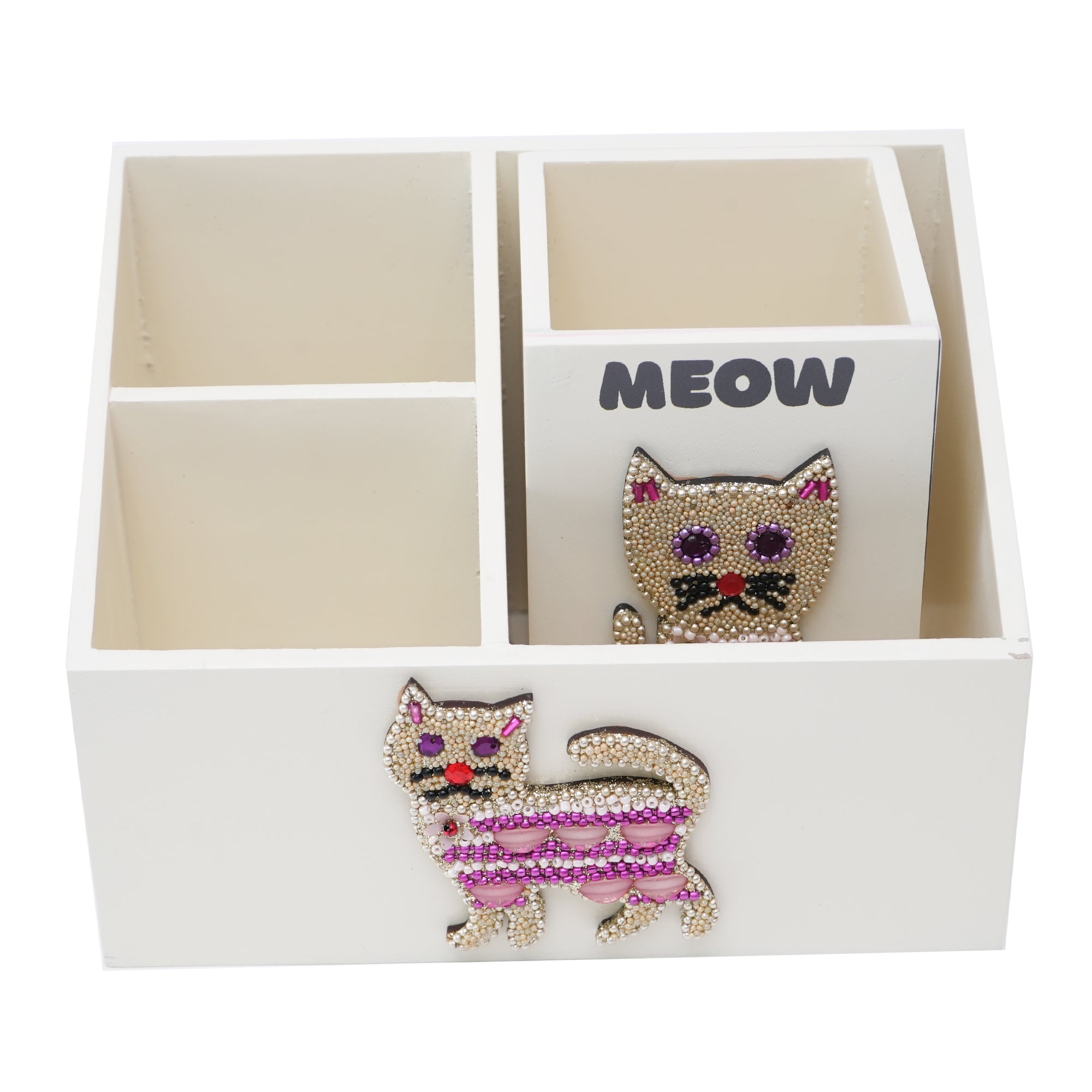 Set of Two pieces Beaded Motif Stationery Holder