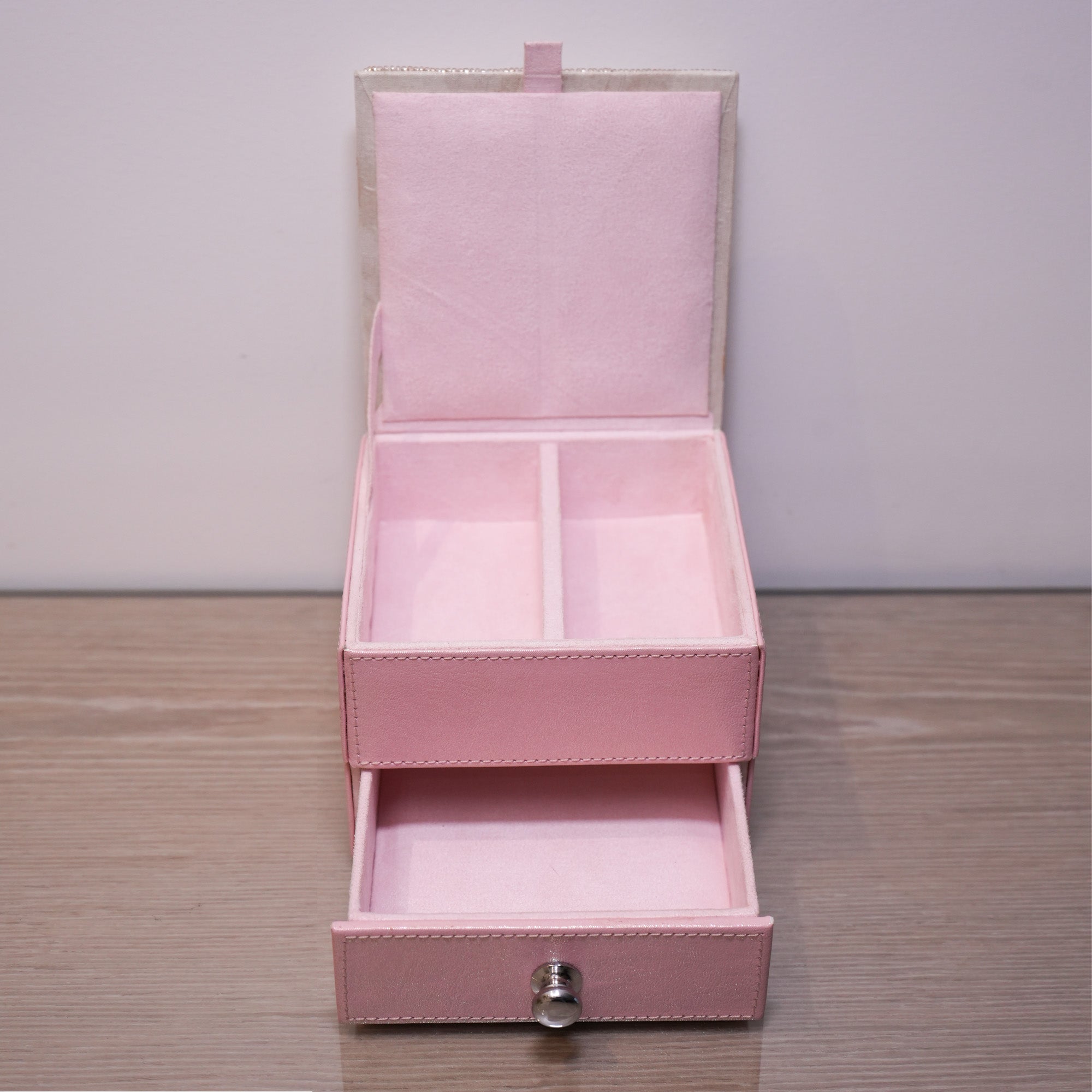 Fabric Glass Beaded Jewellery Drawer Box for Valentine Day