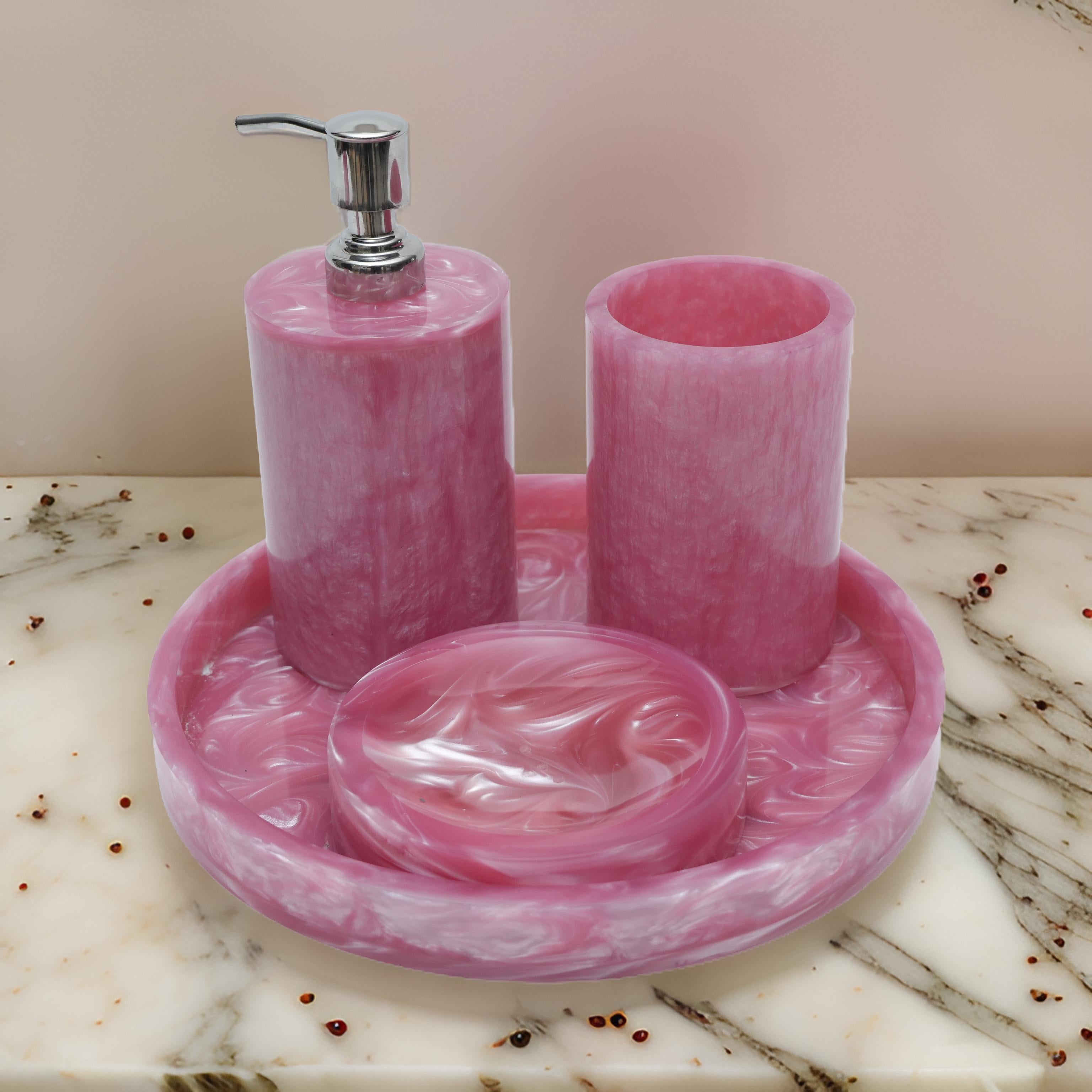 Premium Handcrafted Resin Bathroom Set of 5 Pieces