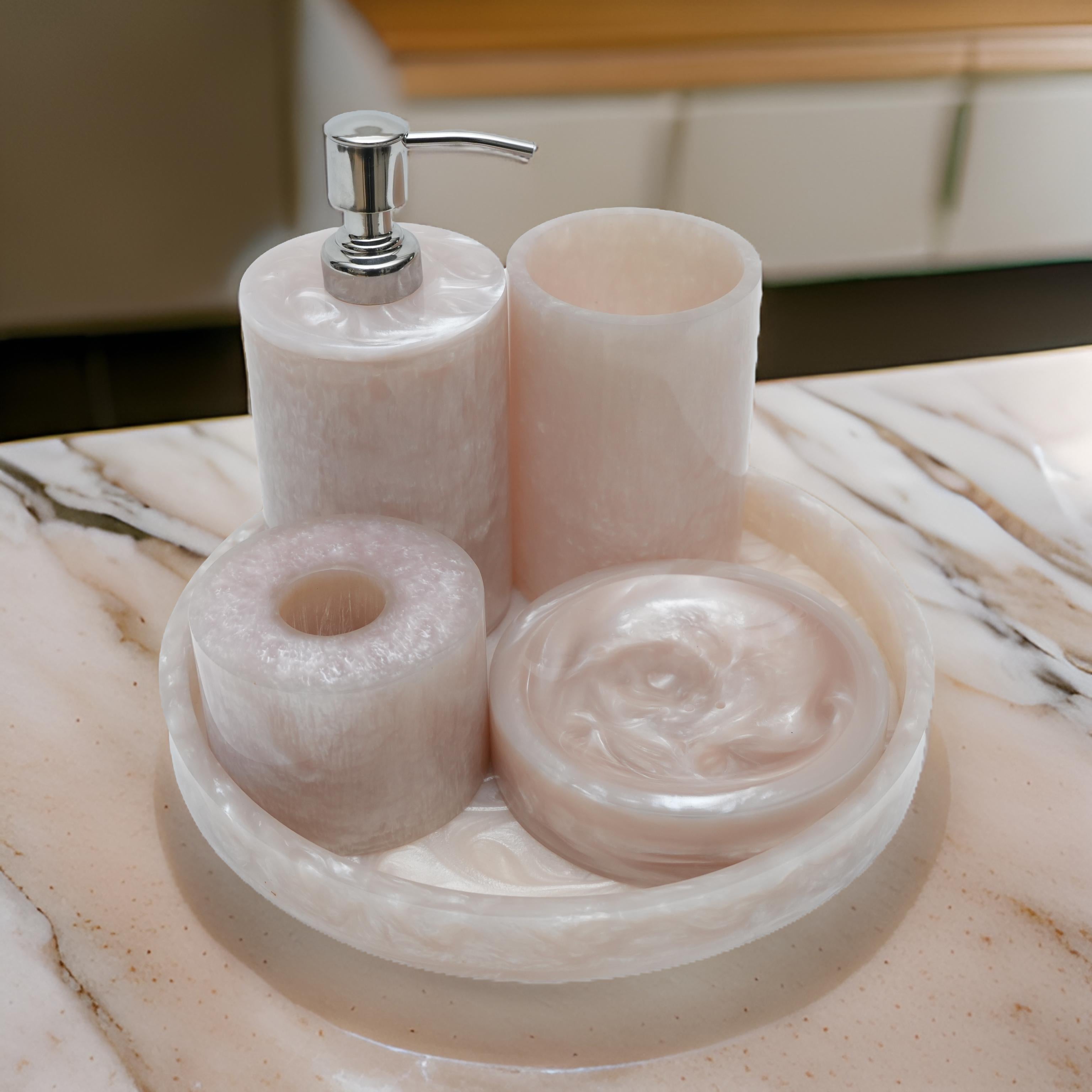 Handcrafted Elegant Bath Accessories Set of 5 Pieces