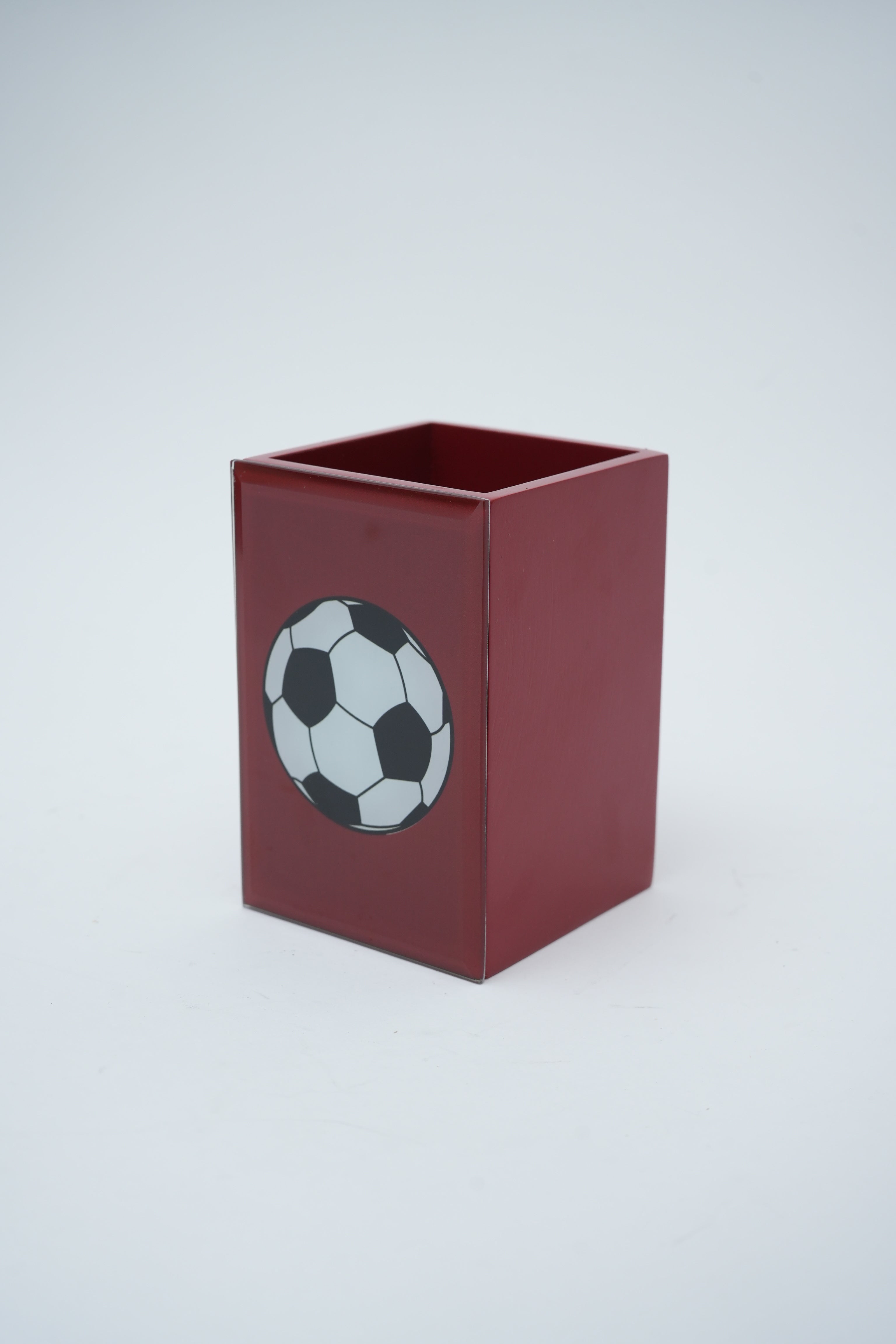 Premium Glass Pen Holder with Football Design