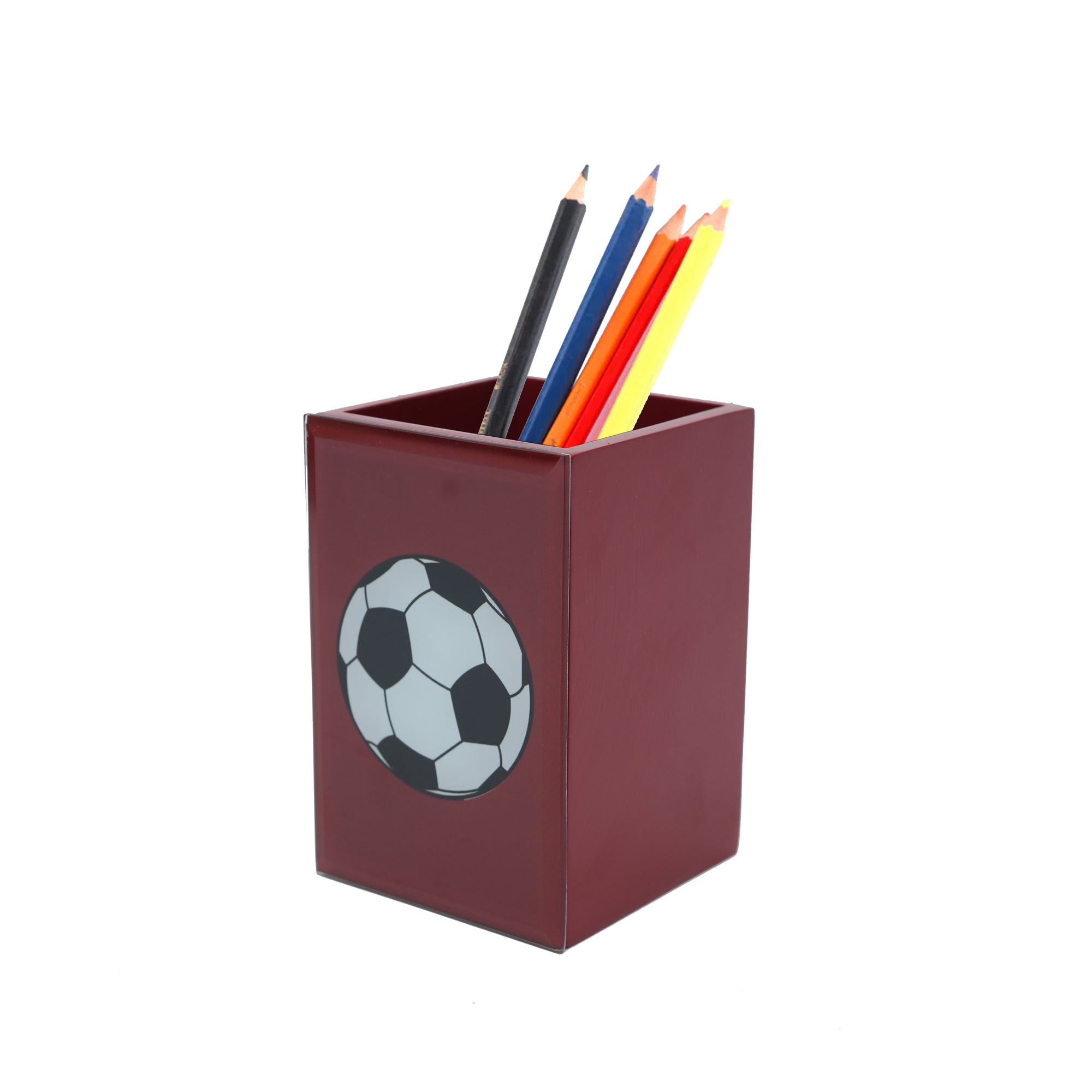 Premium Glass Pen Holder with Football Design