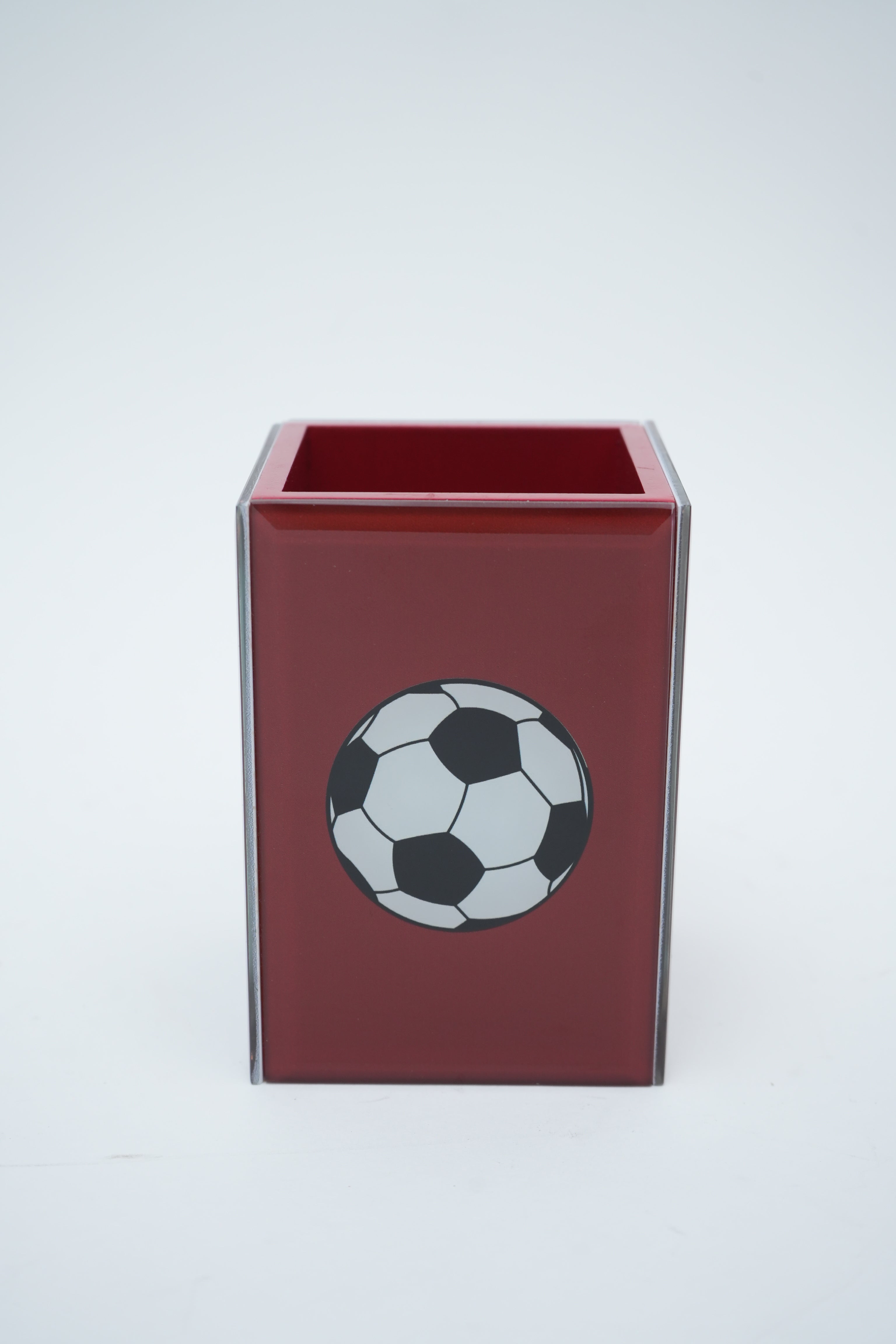Premium Glass Pen Holder with Football Design