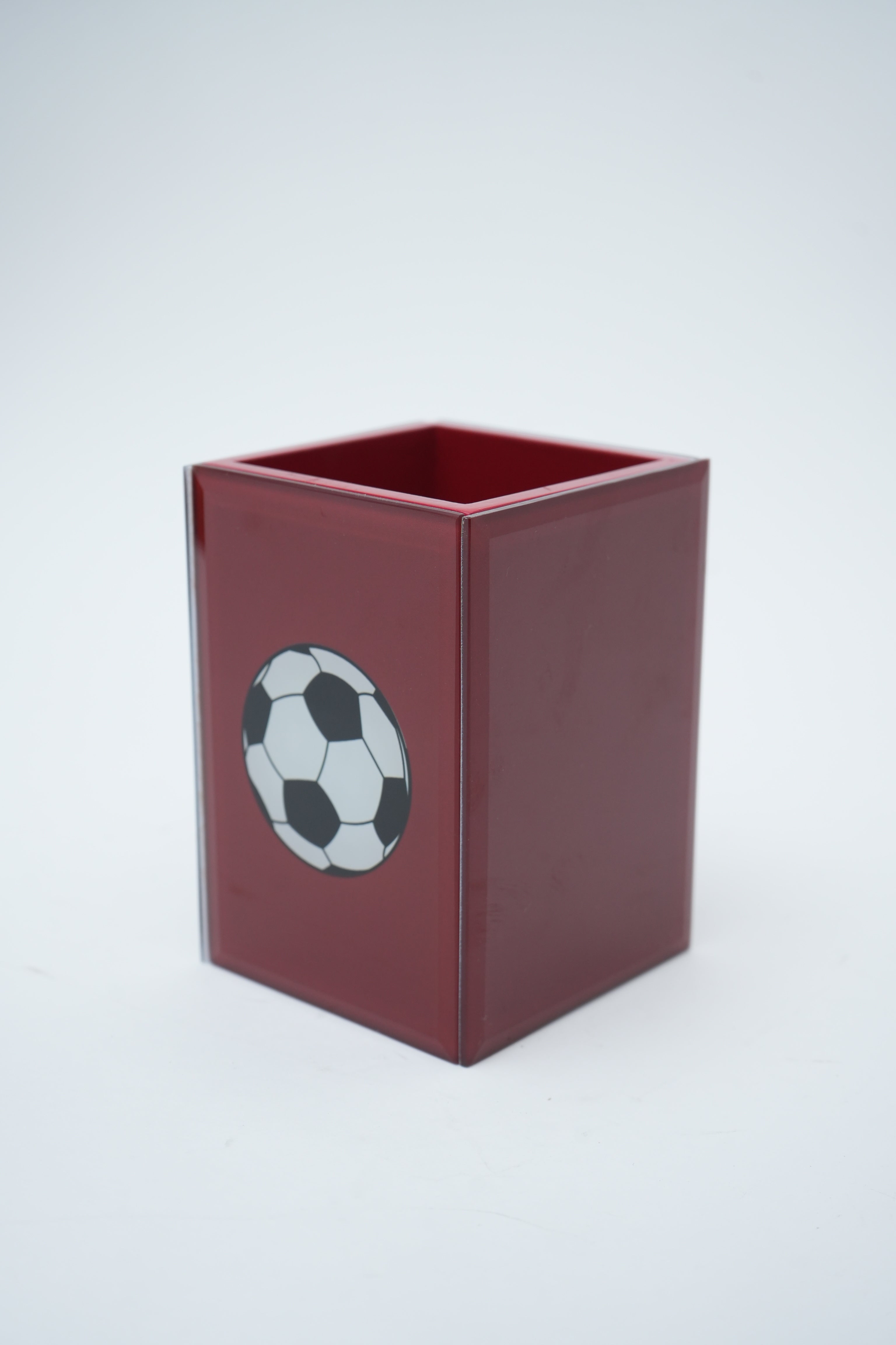 Premium Glass Pen Holder with Football Design