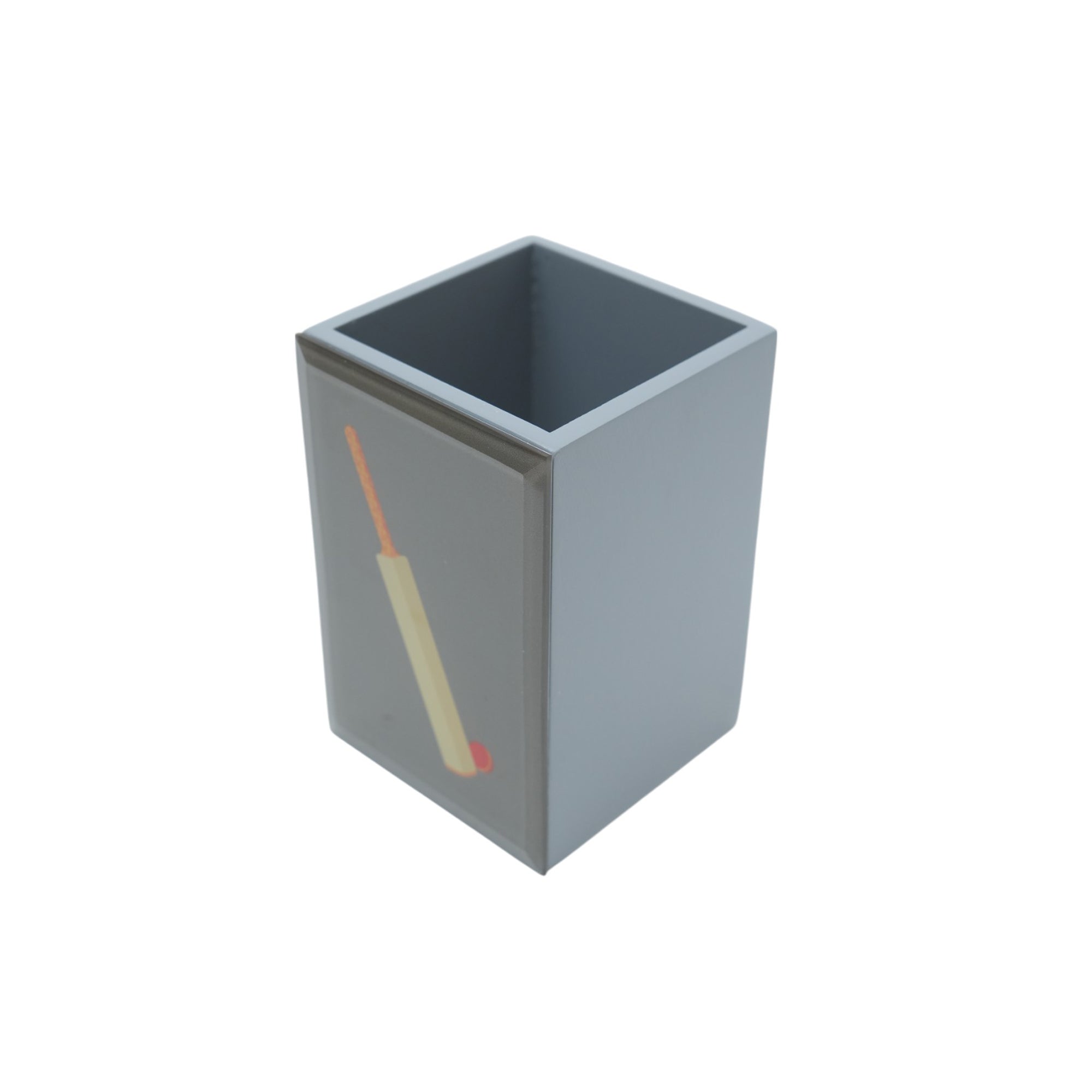 Premium Glass Pen Holder with Cricket Bat Design