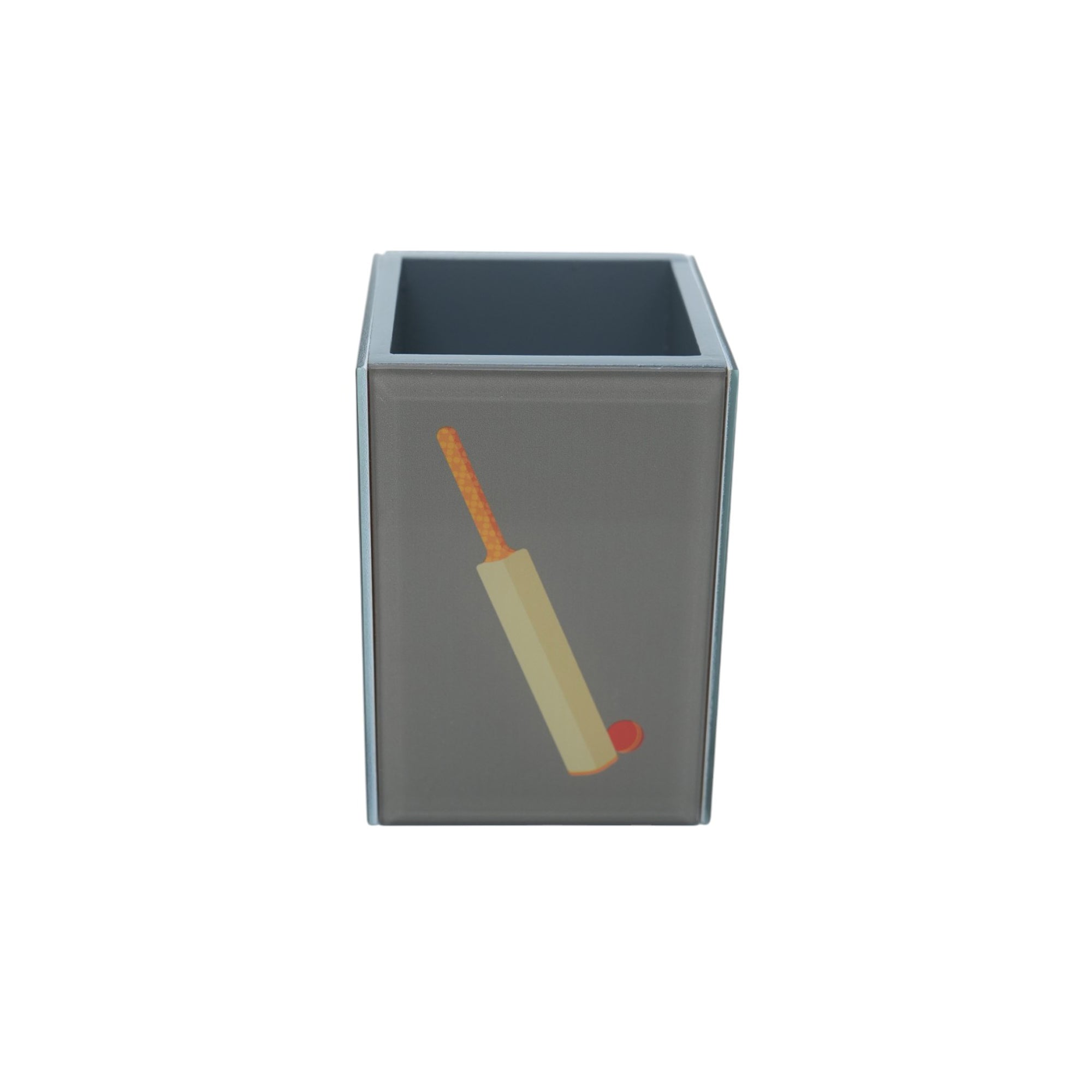 Premium Glass Pen Holder with Cricket Bat Design