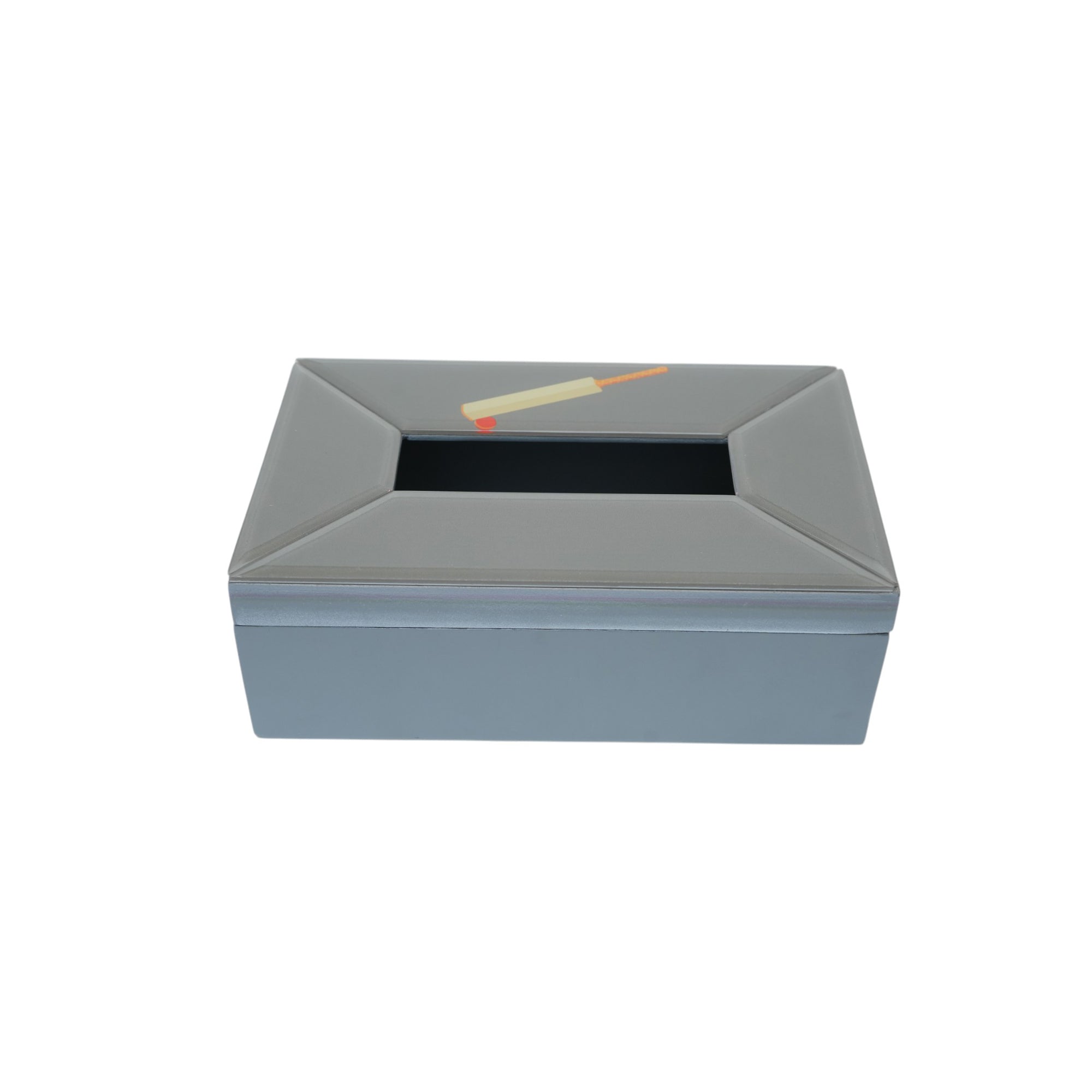 Premium Glass Tissue Box Holder with Cricket Bat Design