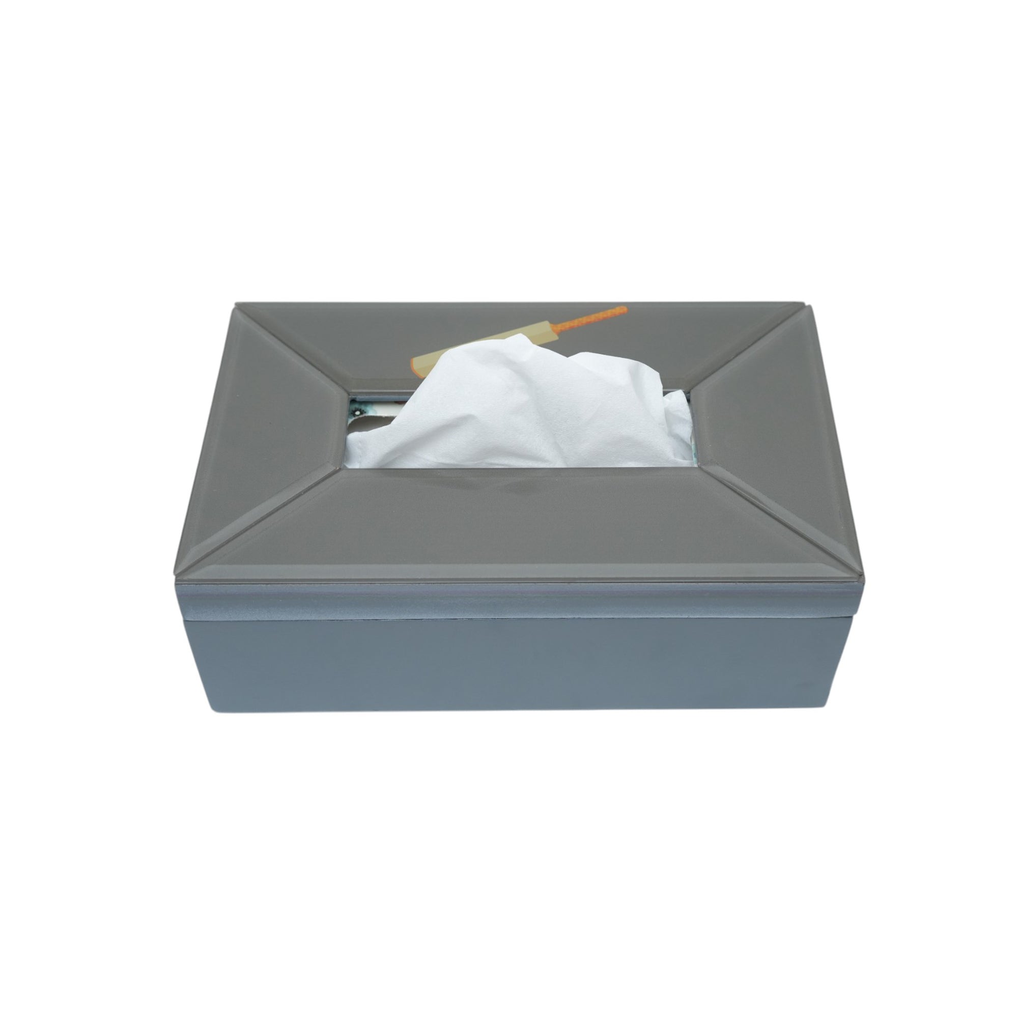 Premium Glass Tissue Box Holder with Cricket Bat Design