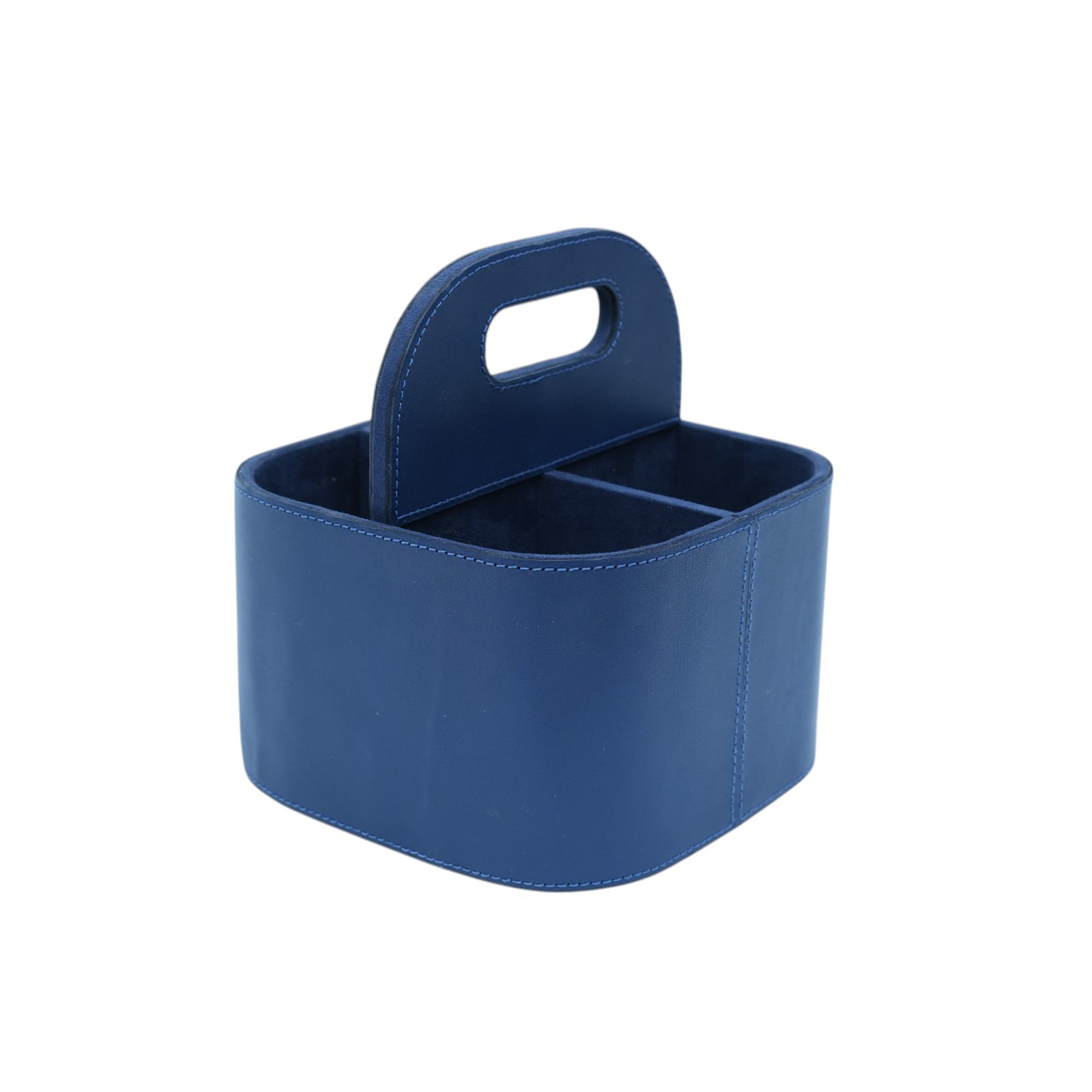 Premium  Blue Leather Desk Organizer