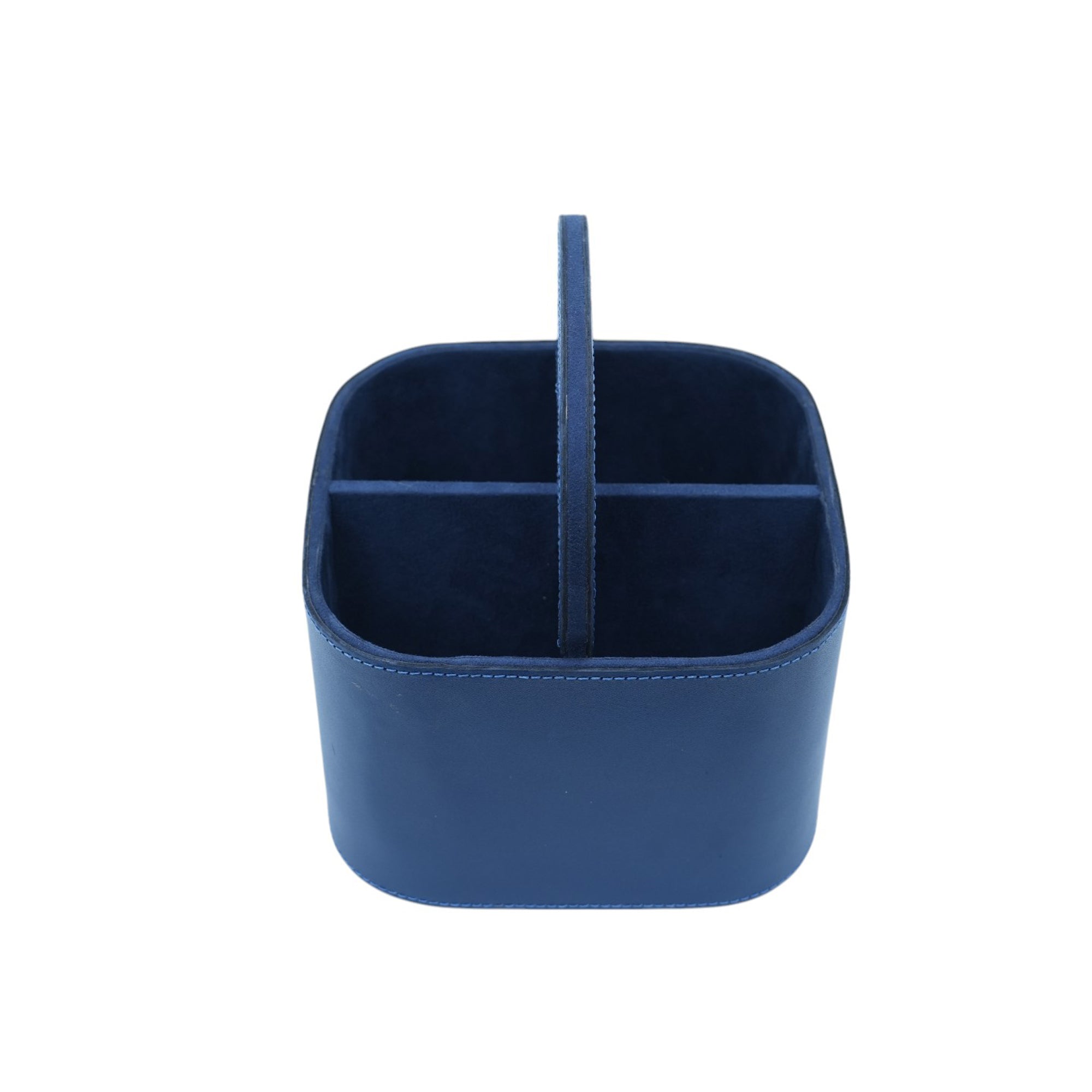 Premium  Blue Leather Desk Organizer