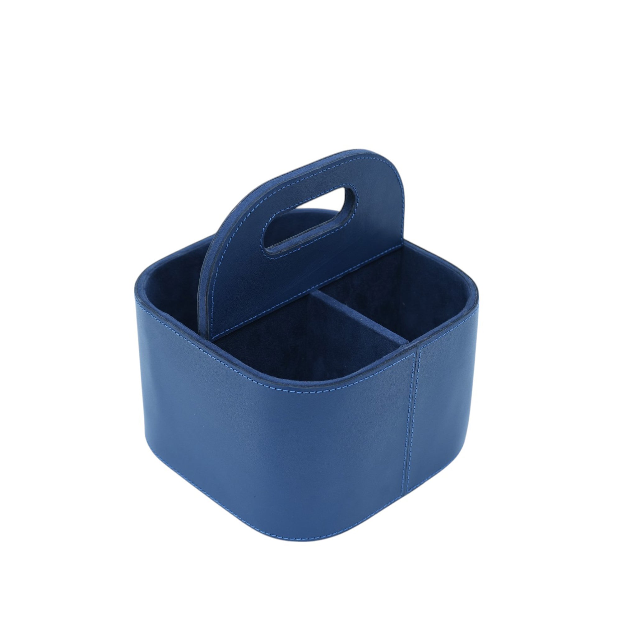 Premium  Blue Leather Desk Organizer