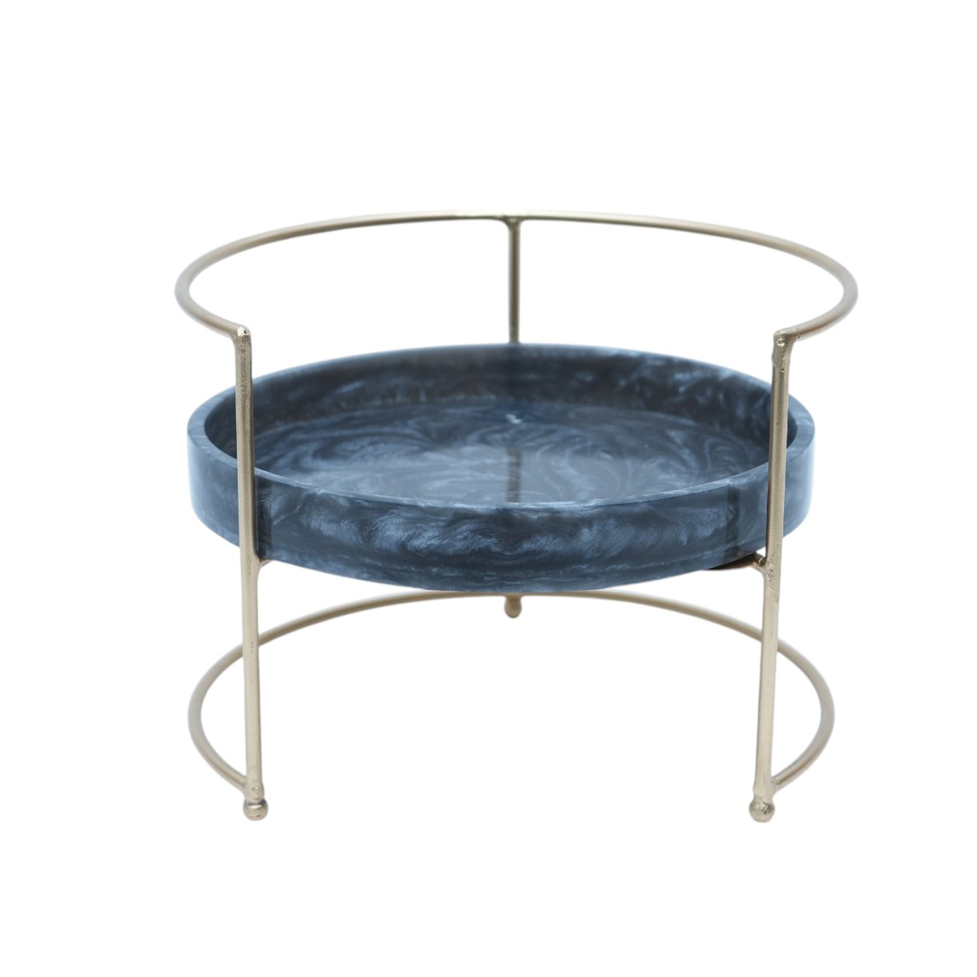 Metal Serving Food Platter with Dark Grey Tray