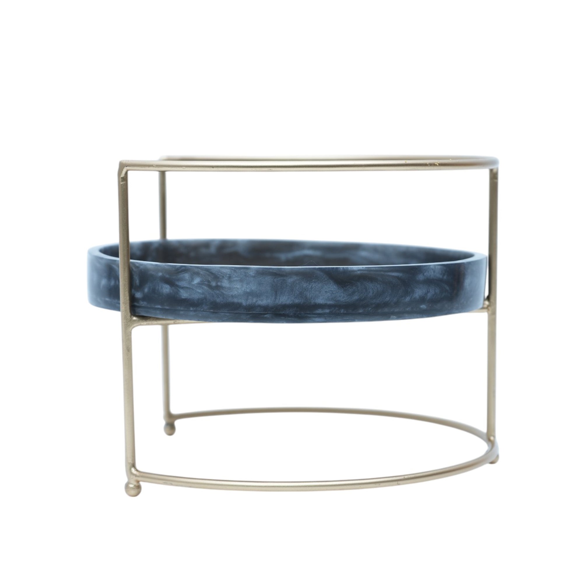 Metal Serving Food Platter with Dark Grey Tray