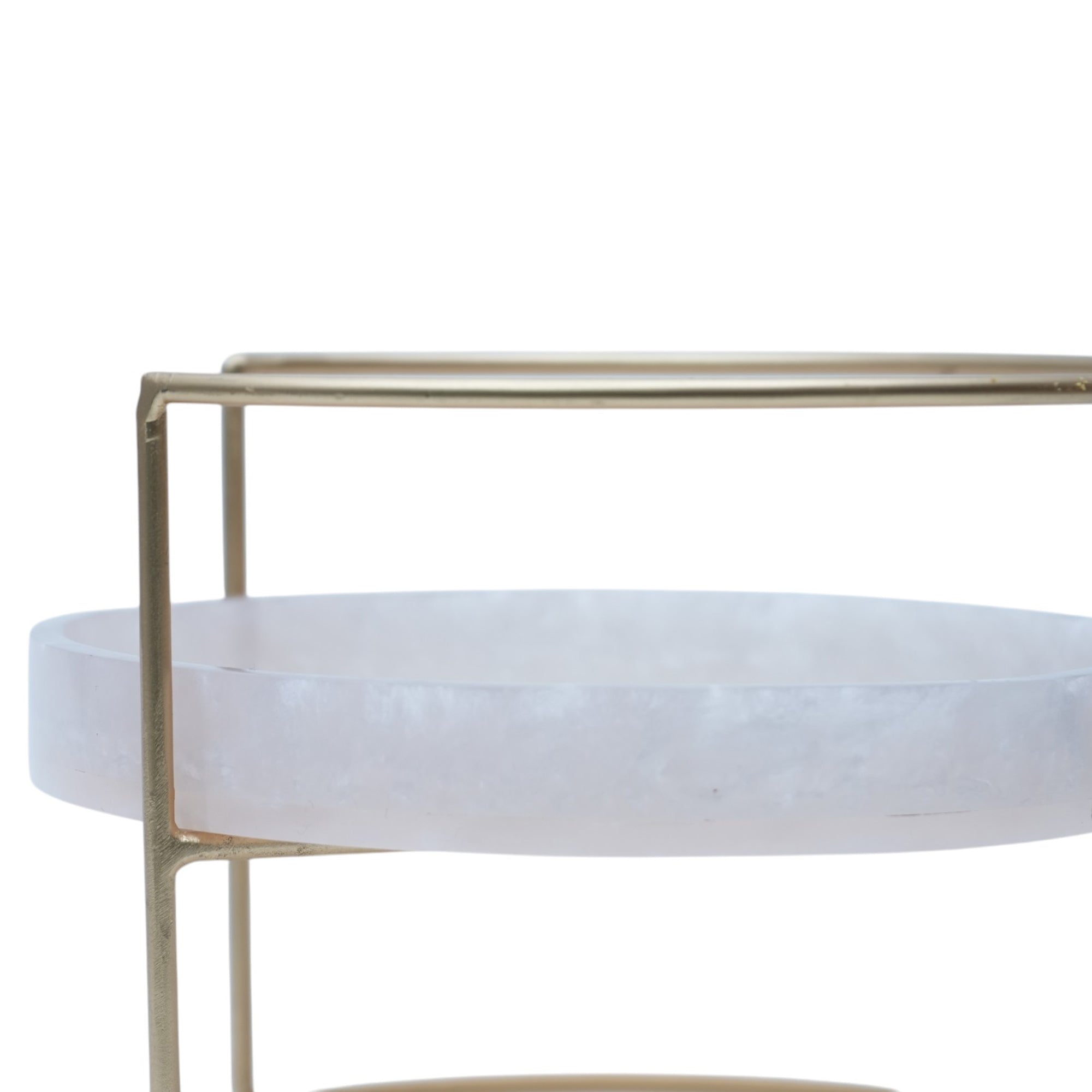 Metal Serving Food Platter With Ivory Tray