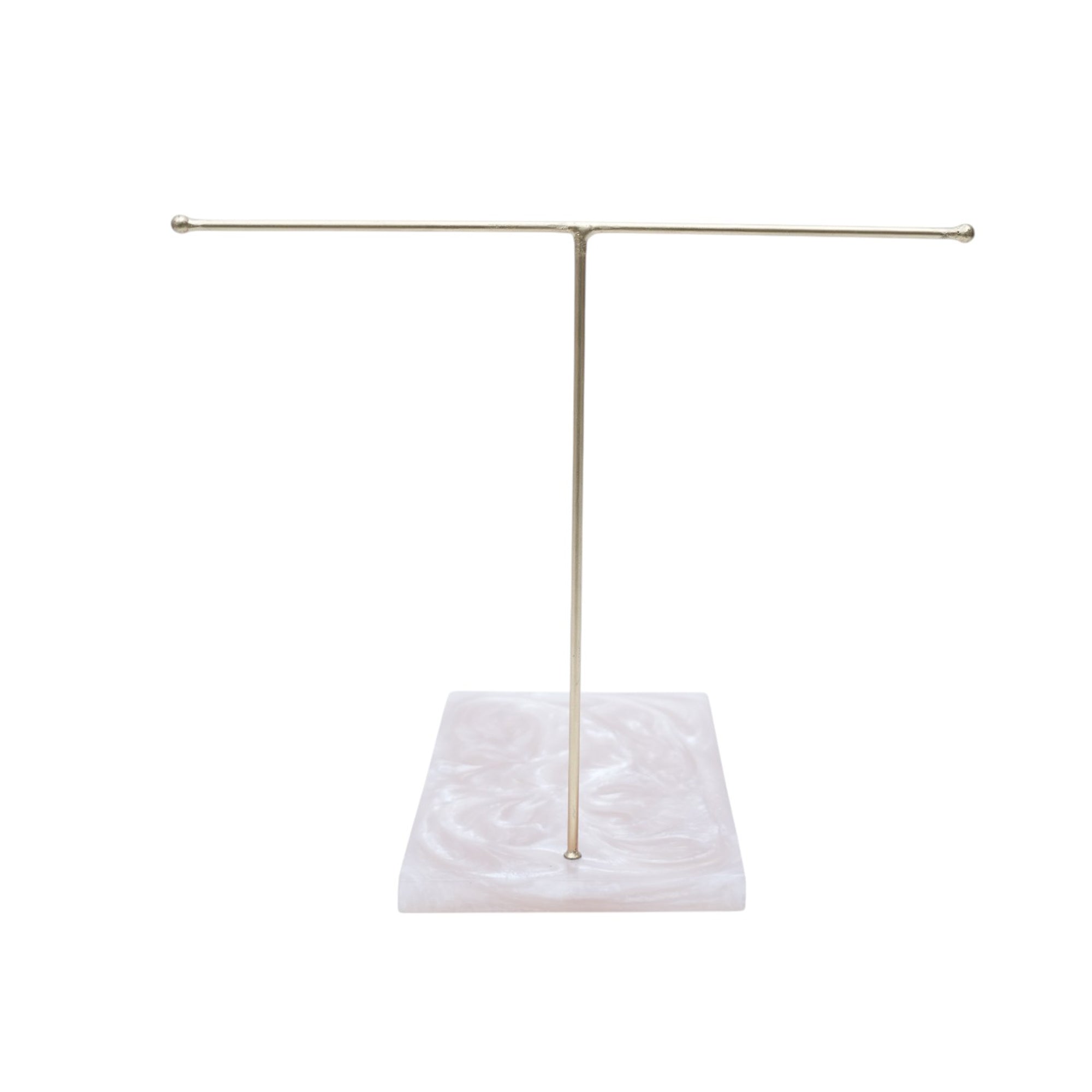 Stylish T-Metal Towel Stand With Beige Resin Base