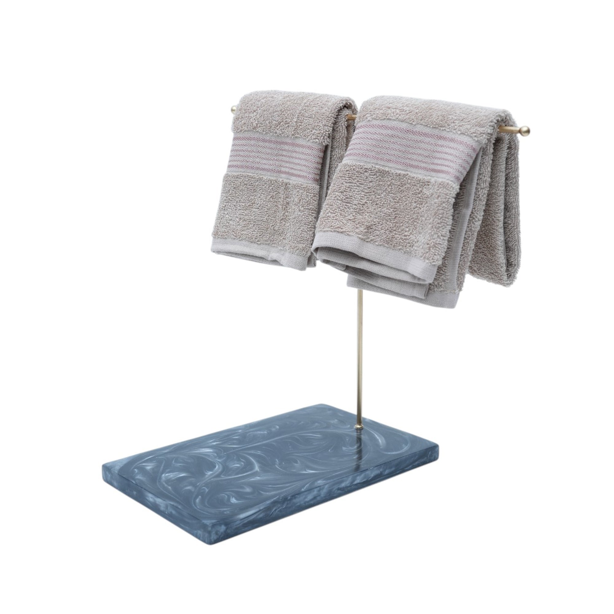 Premium T-Metal Towel Stand With Black Resin Base