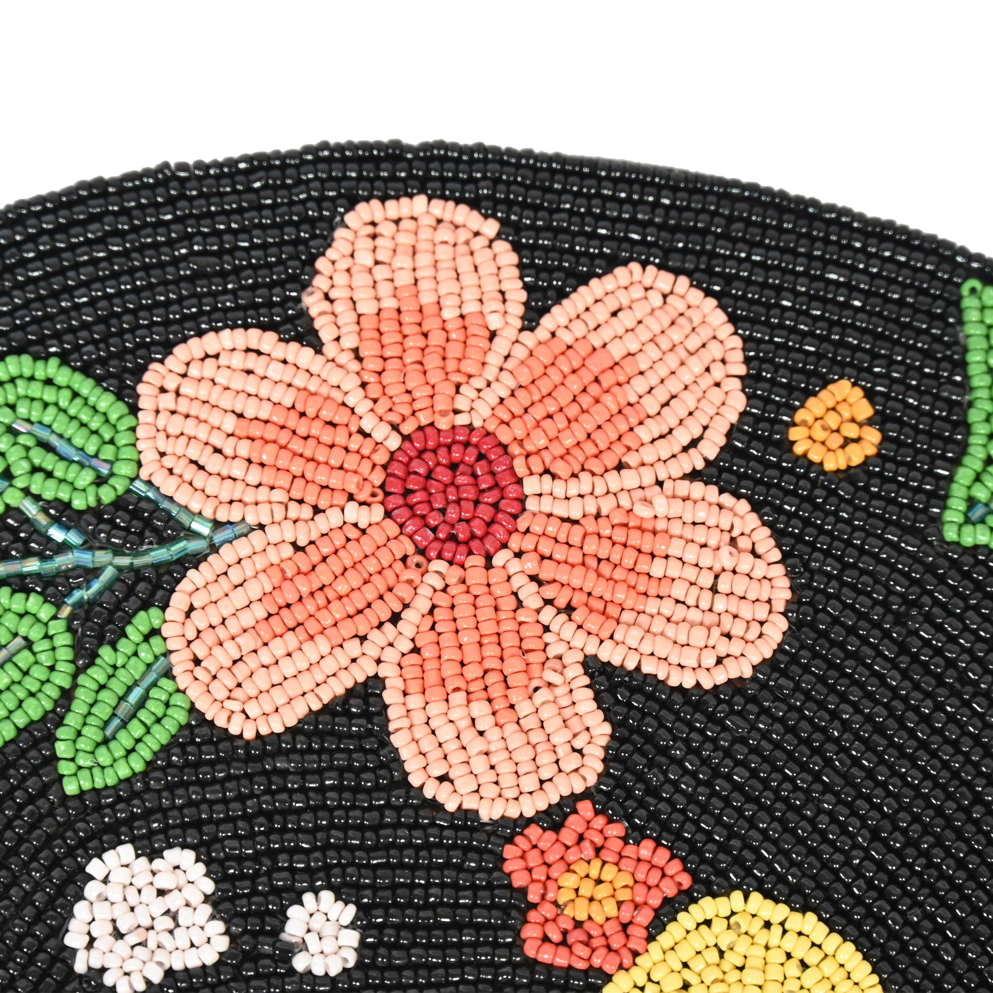 Round Beaded Floral Placemats Set of Two
