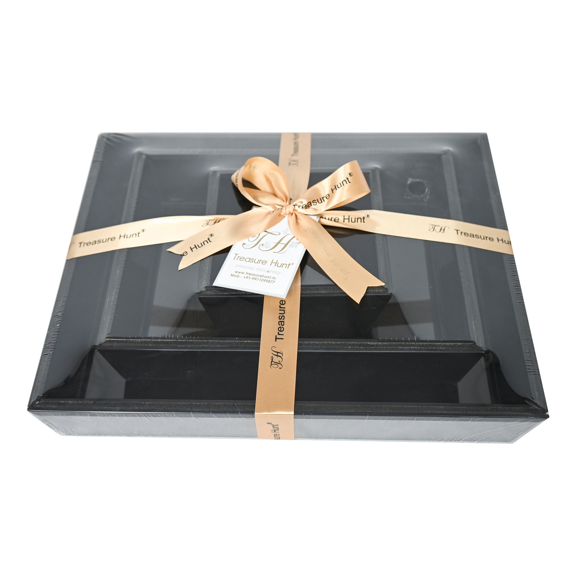 Luxury Black Glass Tray Set of Three
