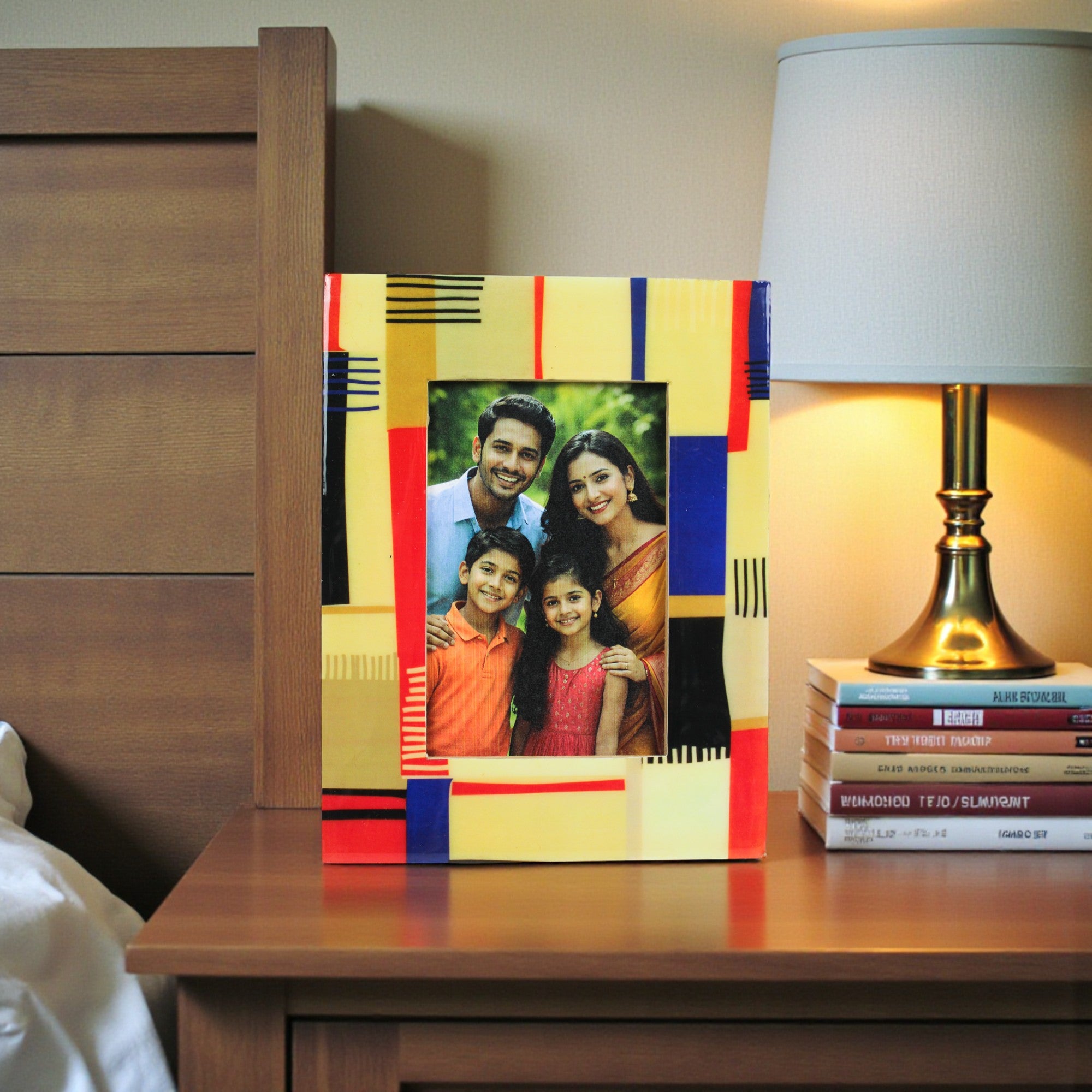 Modern Geometric Multi-Color Resin Picture Frame