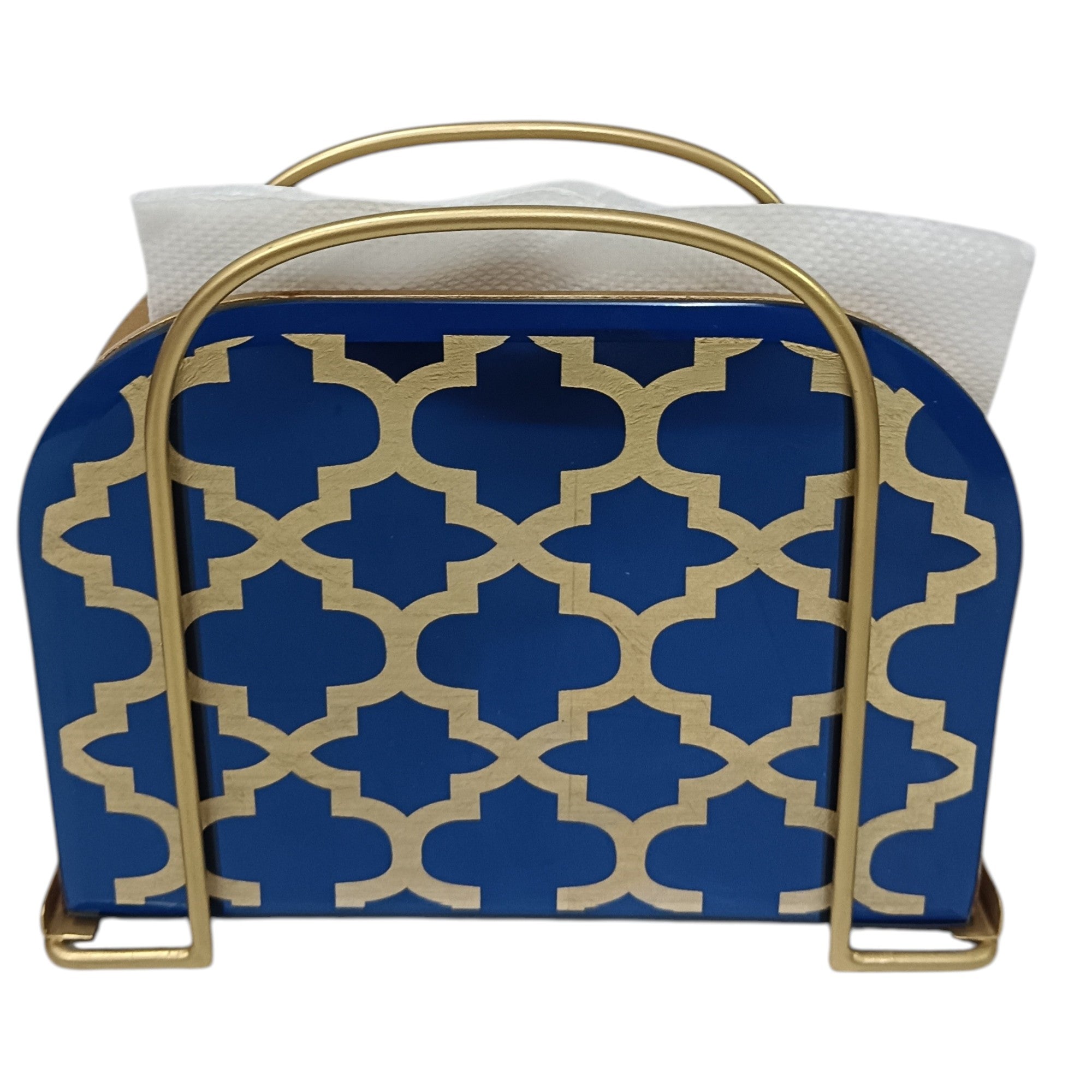 Designer Blue D-Shape Tissue Holder