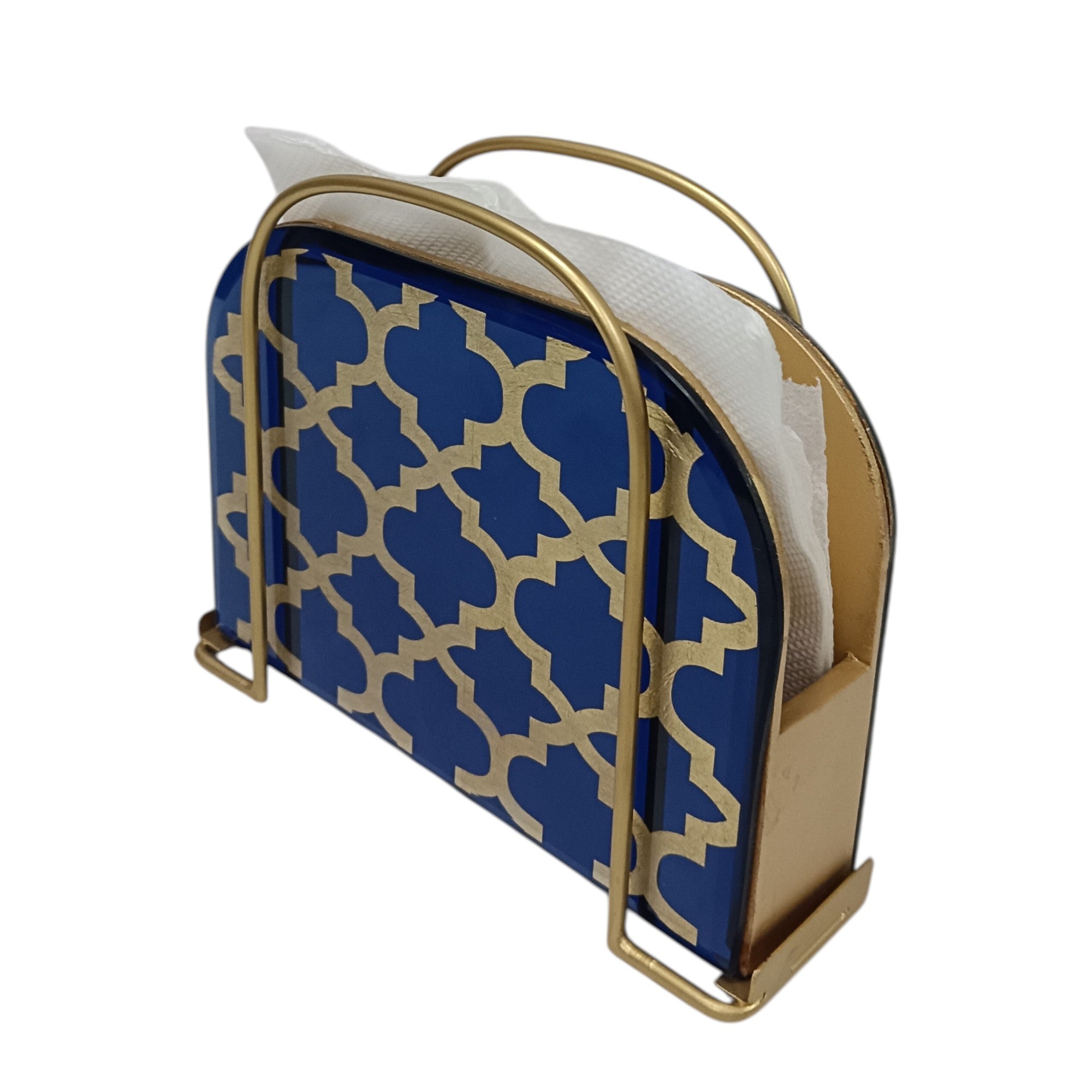 Designer Blue D-Shape Tissue Holder