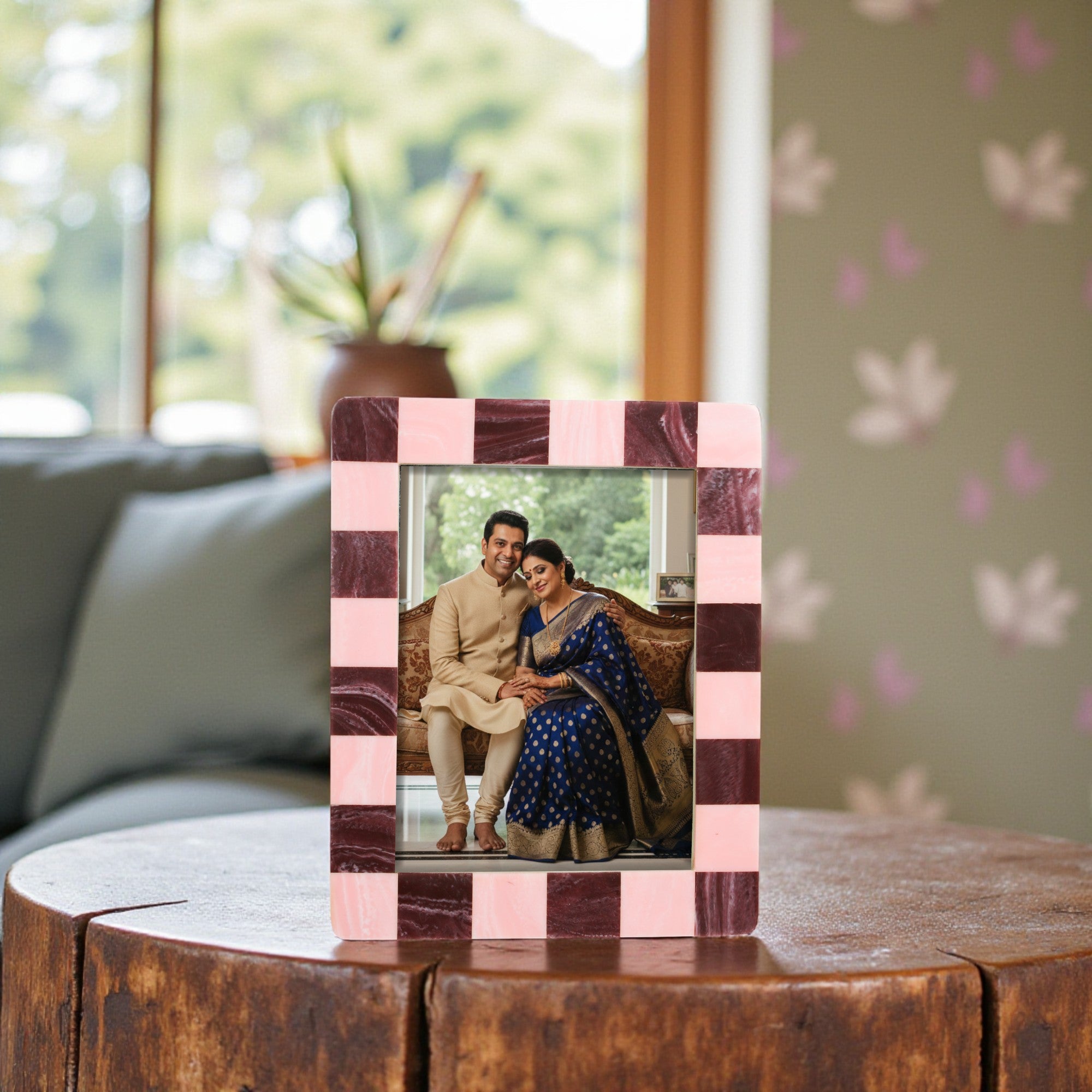 Mid-Century Modern Abstract Resin Photo Frame