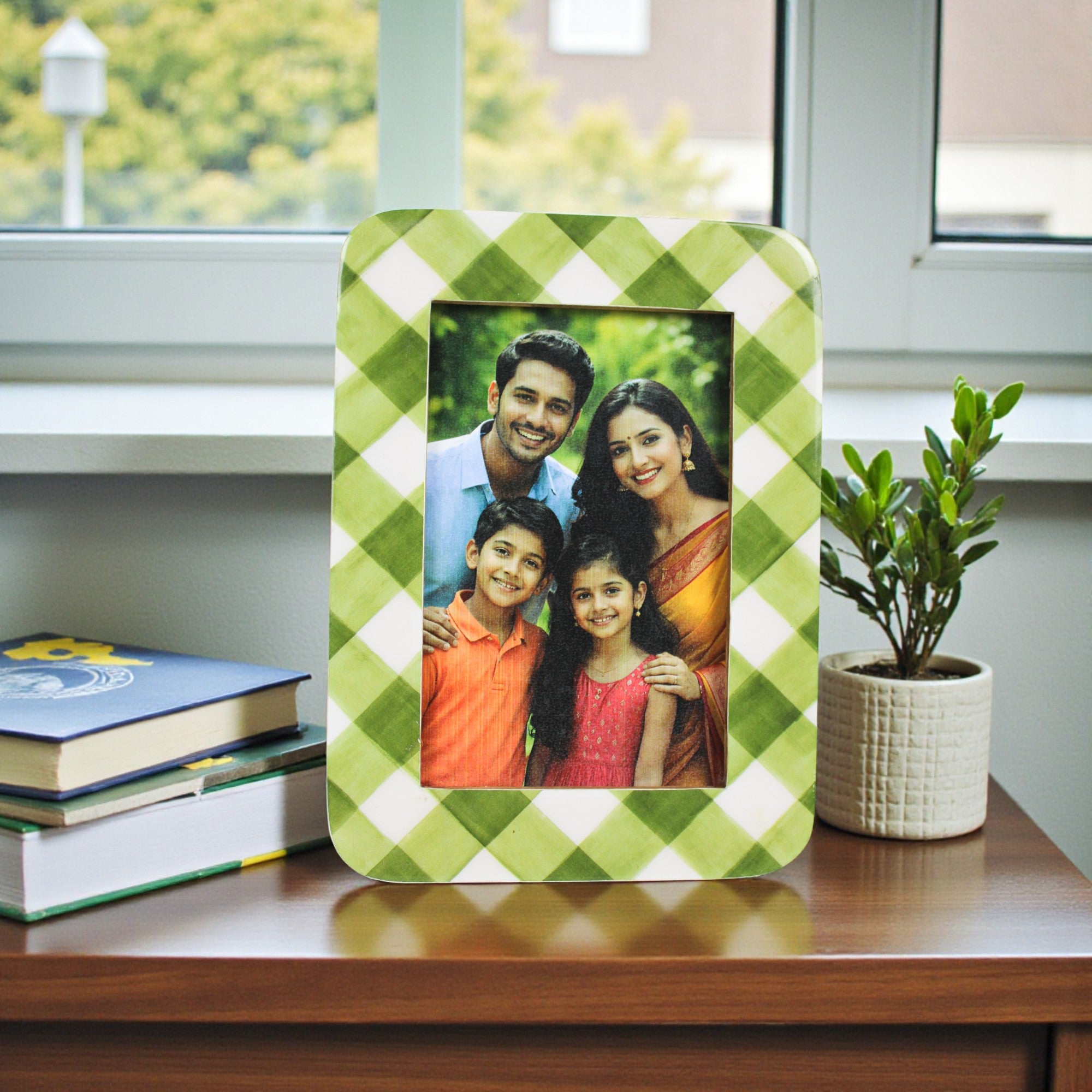 Green & White Beautiful Photo Frame for Family Picture