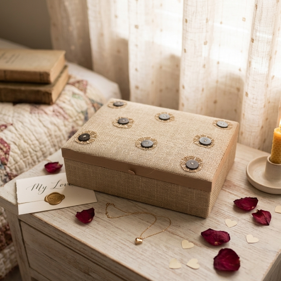 Artisan Labyrinth Bone Inlay Keepsake Box