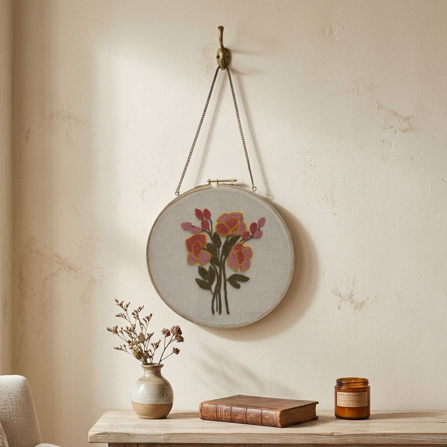 Handmade Embroidery Hoop Art Wall Hanging