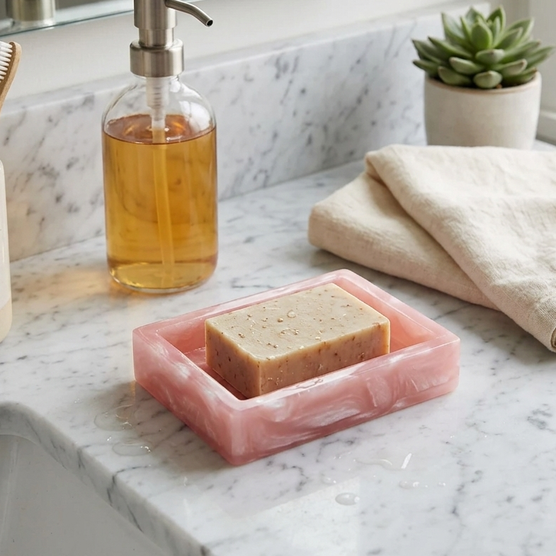  Pink Resin Soap Dish 