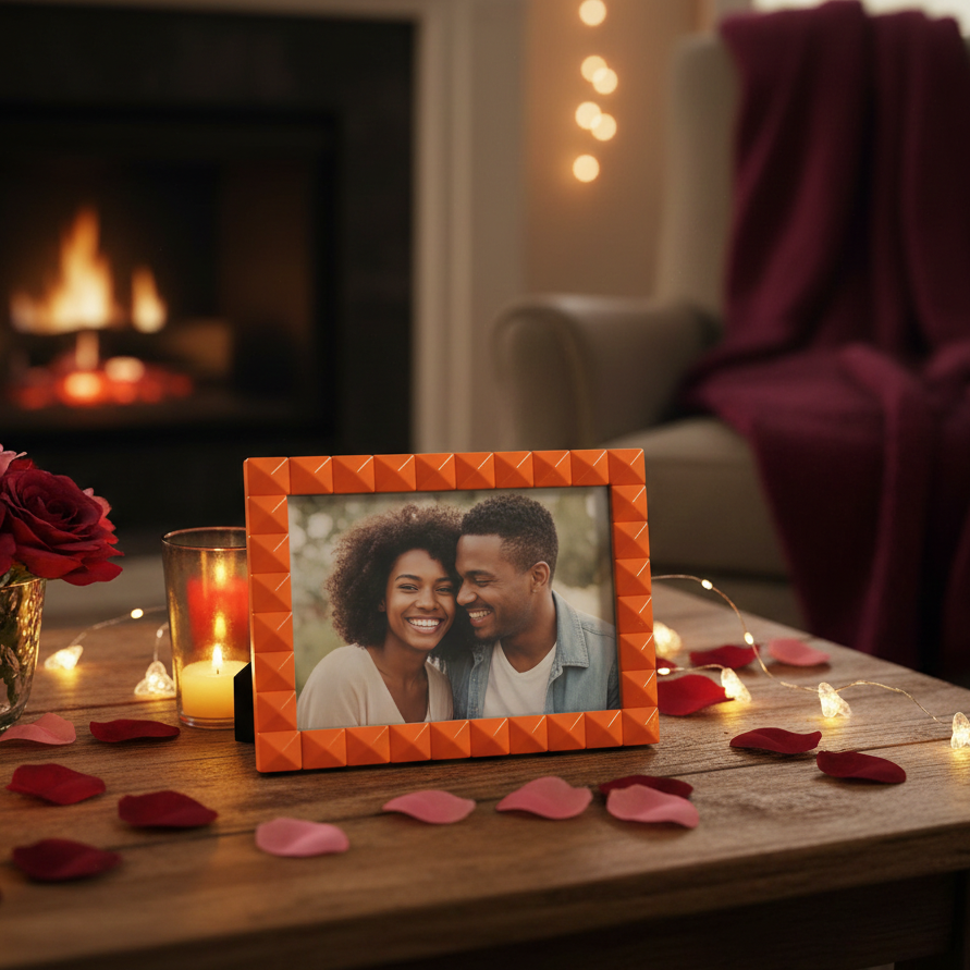 Vibrant Orange Studded Picture Frame
