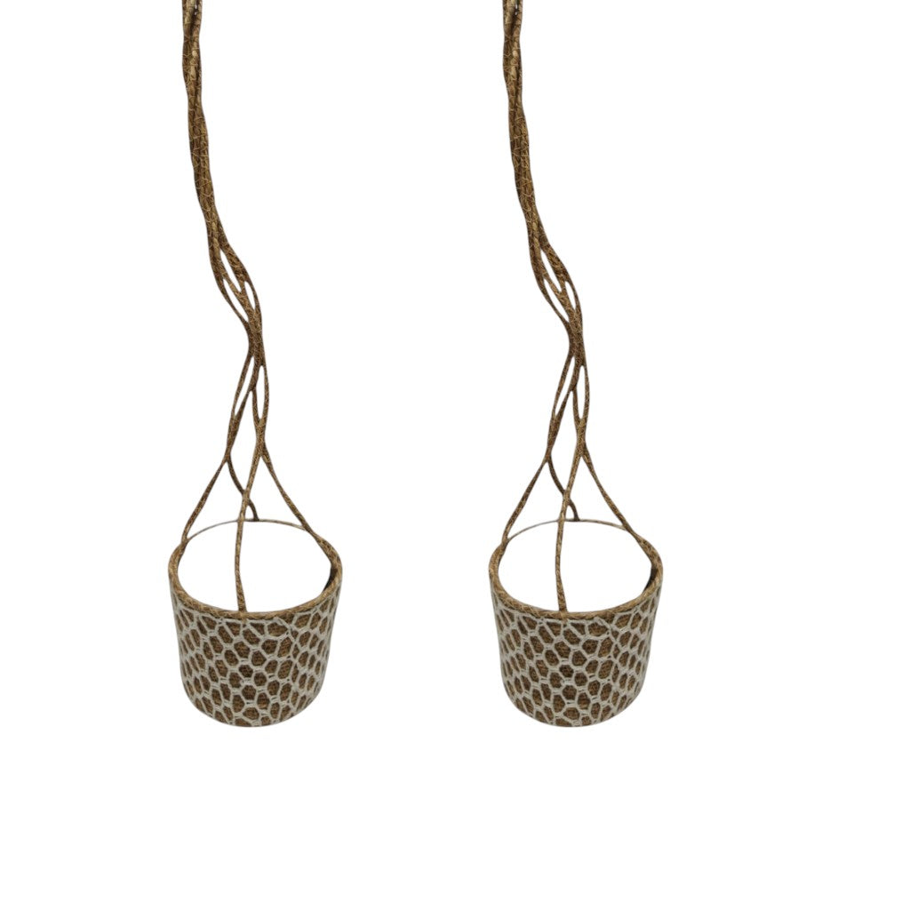 Macrame Hanging Plant Pot Holders – Set of 2