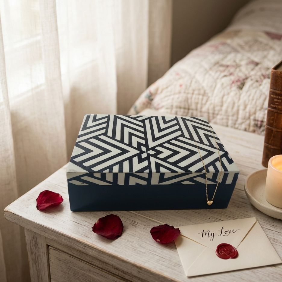 Artisan Bone Inlay & Metallic Accent Boxes