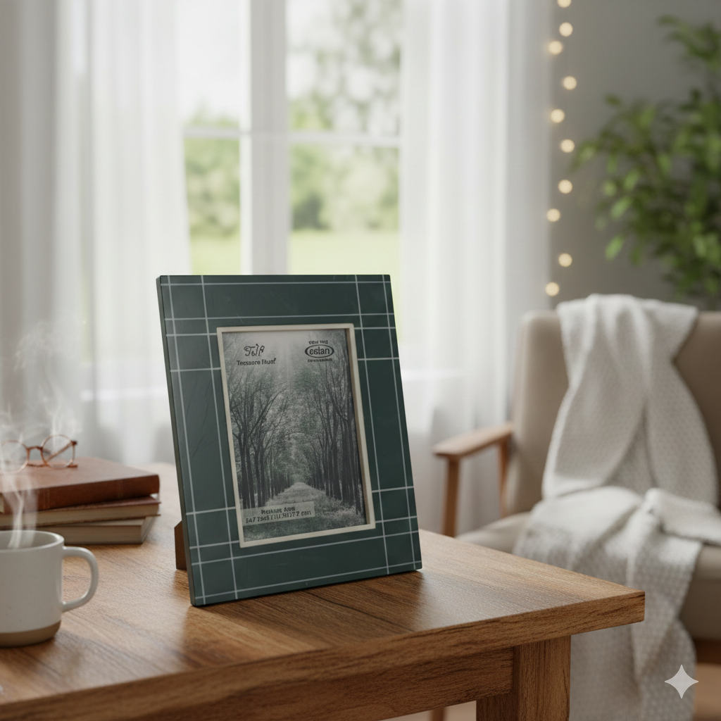 Deep Spruce Windowpane Inlay Photo Frame