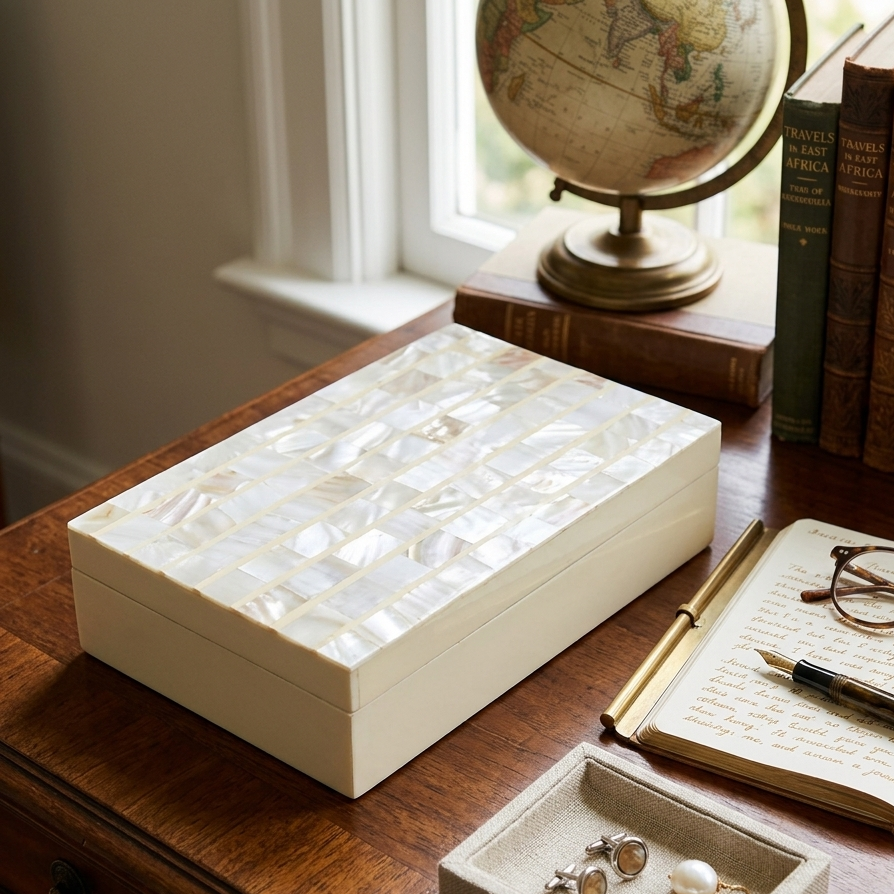 Mother of Pearl Inlaid Decorative Jewelry Box