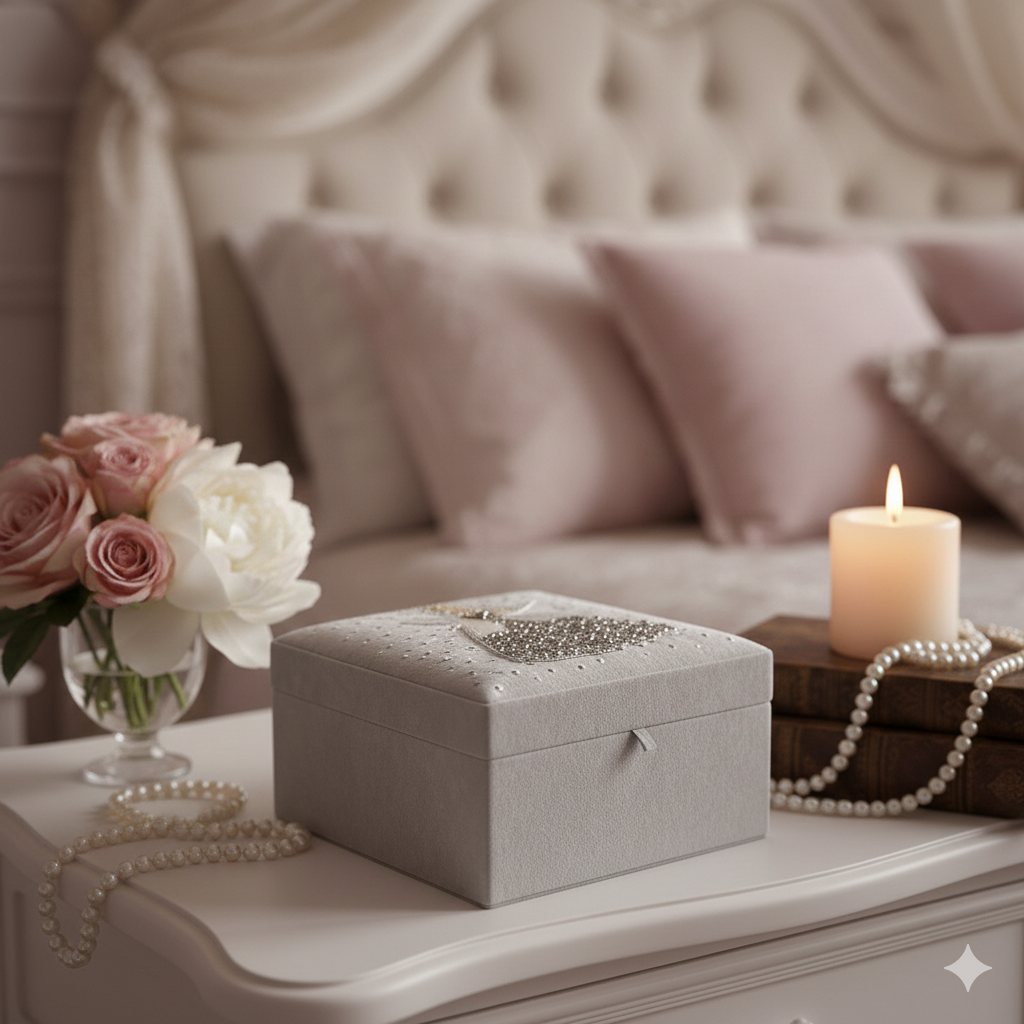  Beaded Velvet Storage Box 