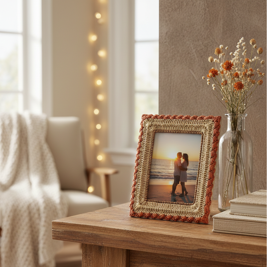 Raffia Hand-Woven Coastal Frame