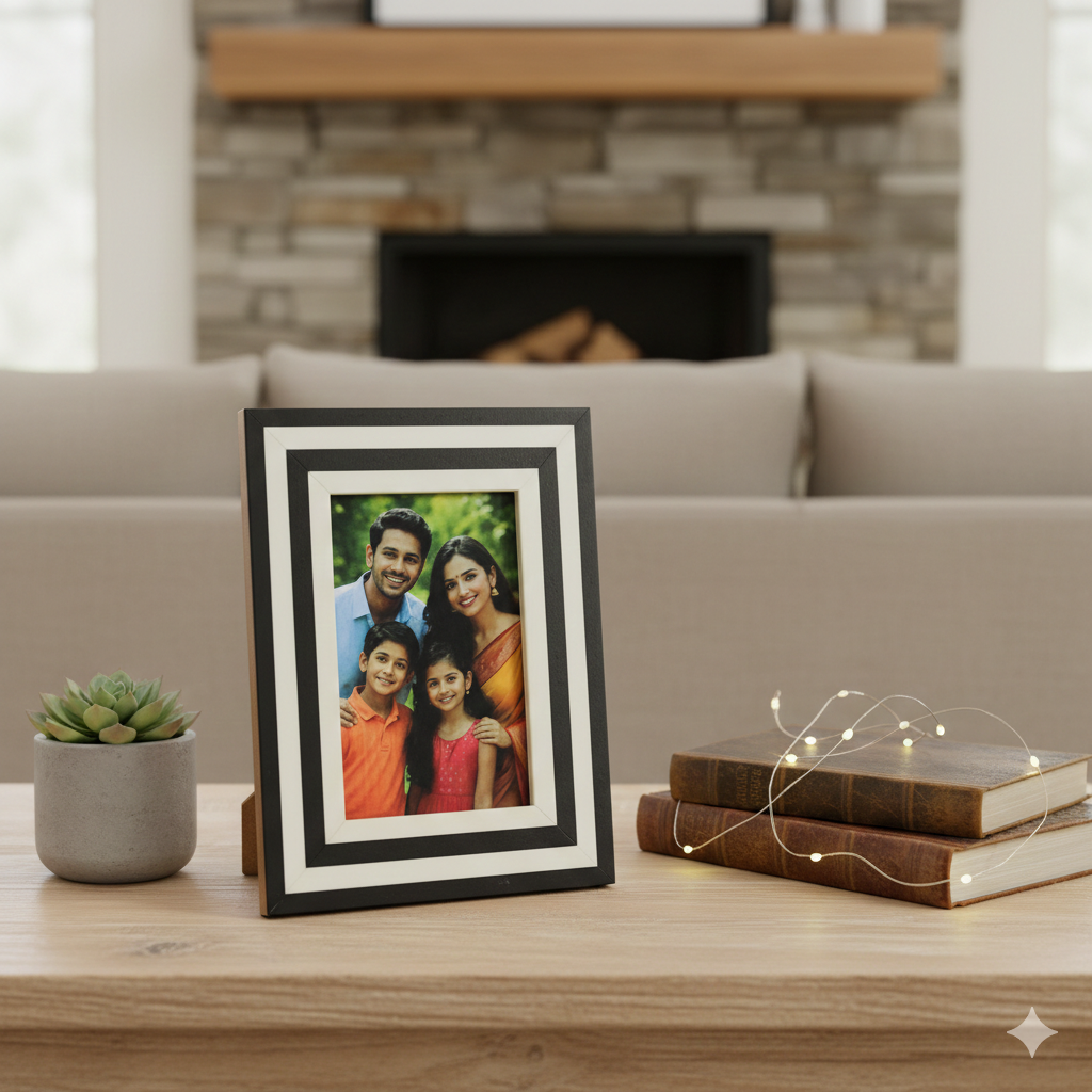  Ivory Nested Geometric Photo Frame 