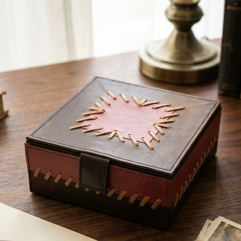 Rustic Stitched Jewellery Box