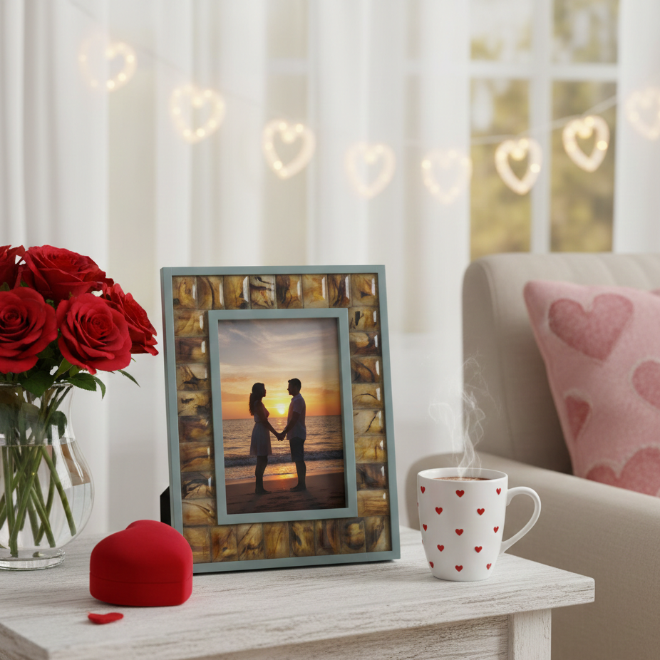 Amber Mosaic Hand-Crafted Inlay Frame