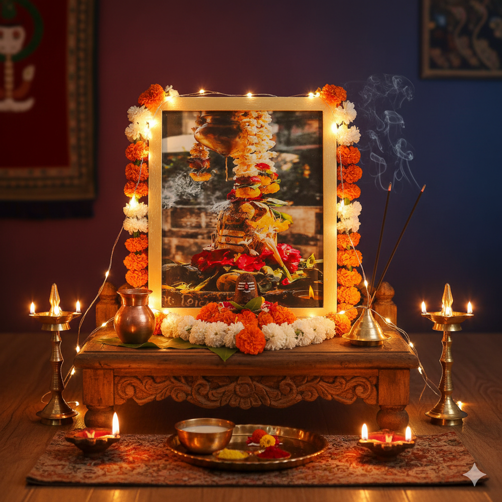 Divine Shiva Lingam Gold-Framed Wall Art