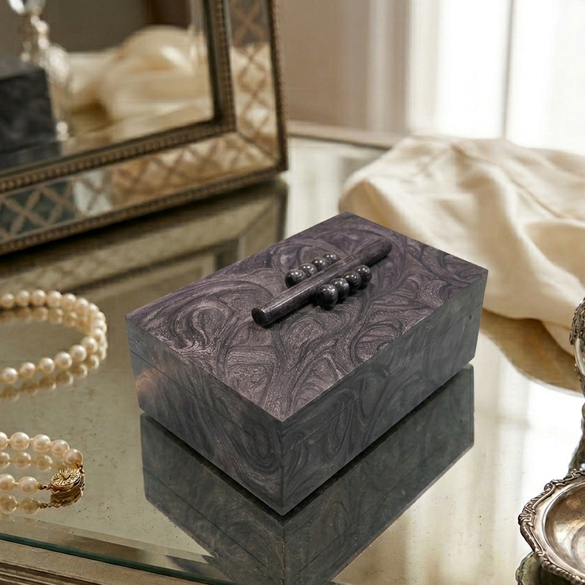 Swirl Jewelry Box with Beaded Bar