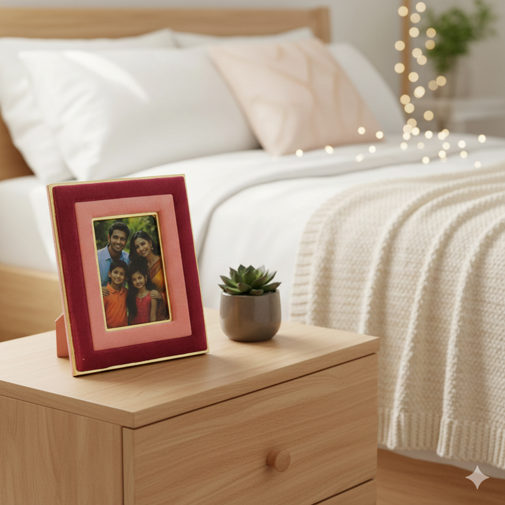  Sunset Blush Dual-Tone Velvet Photo Frame 