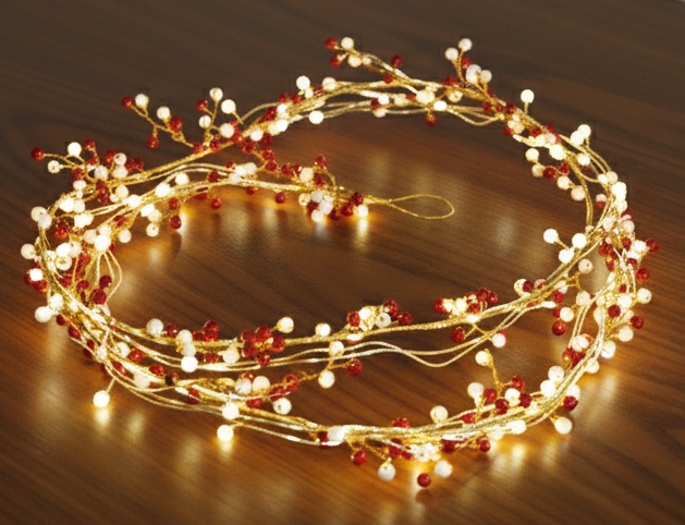 Golden / Red Garland for Christmas Tree Decoration