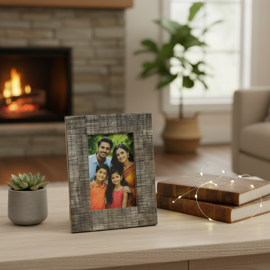 Rustic Textured Resin Photo Frame