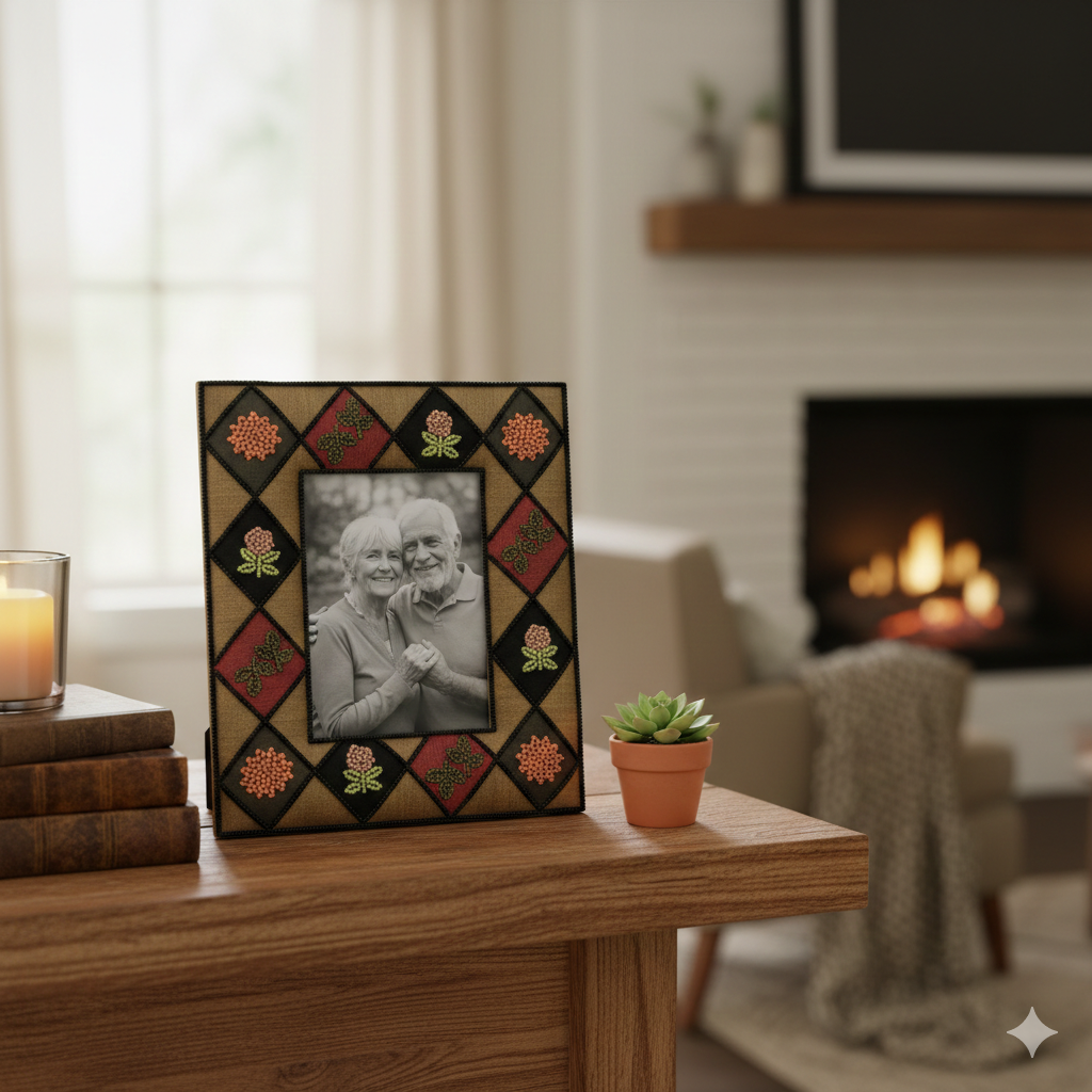 Harlequin Garden Hand-Embroidered Fabric Frame