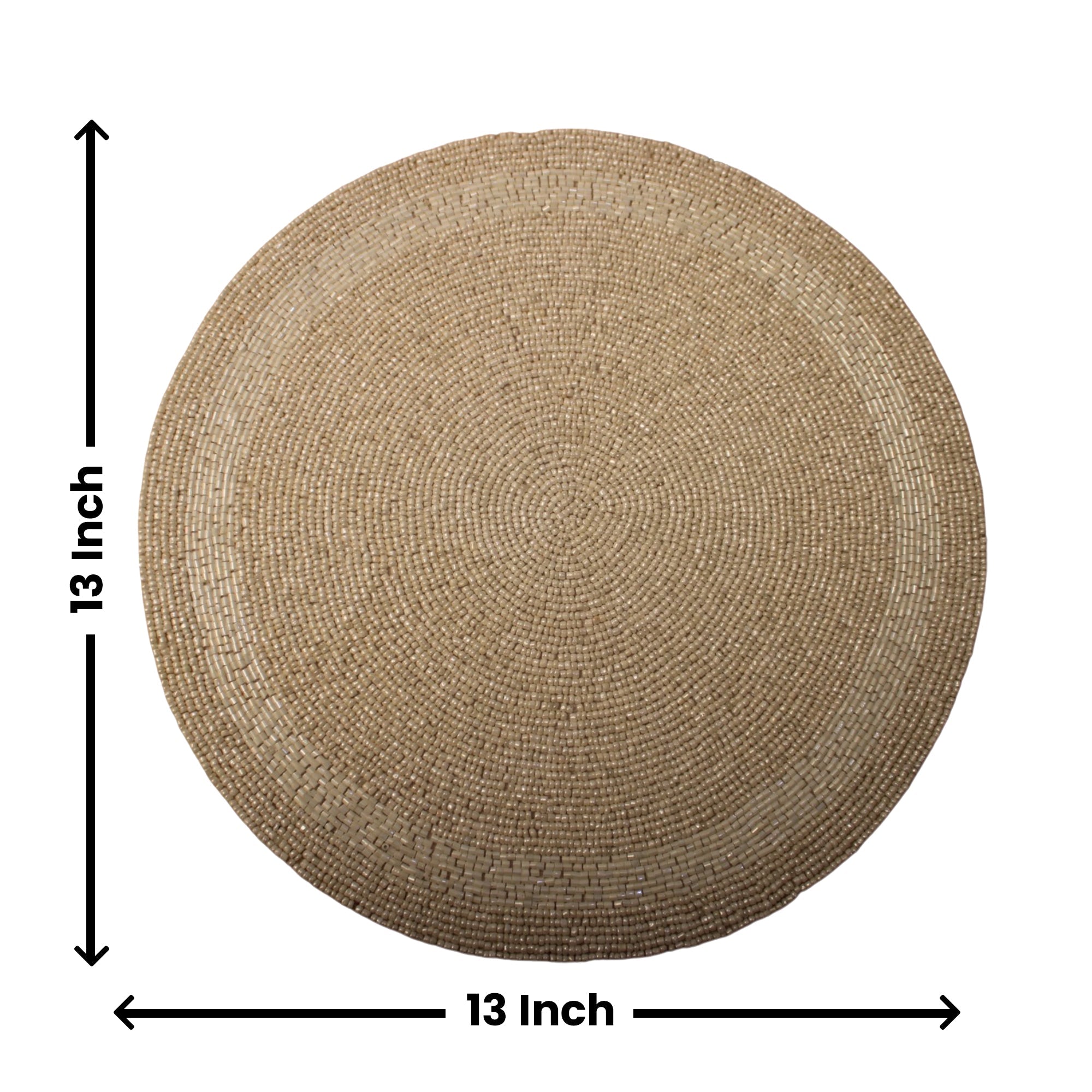 Golden Beaded Placemats for Dining Set of Two