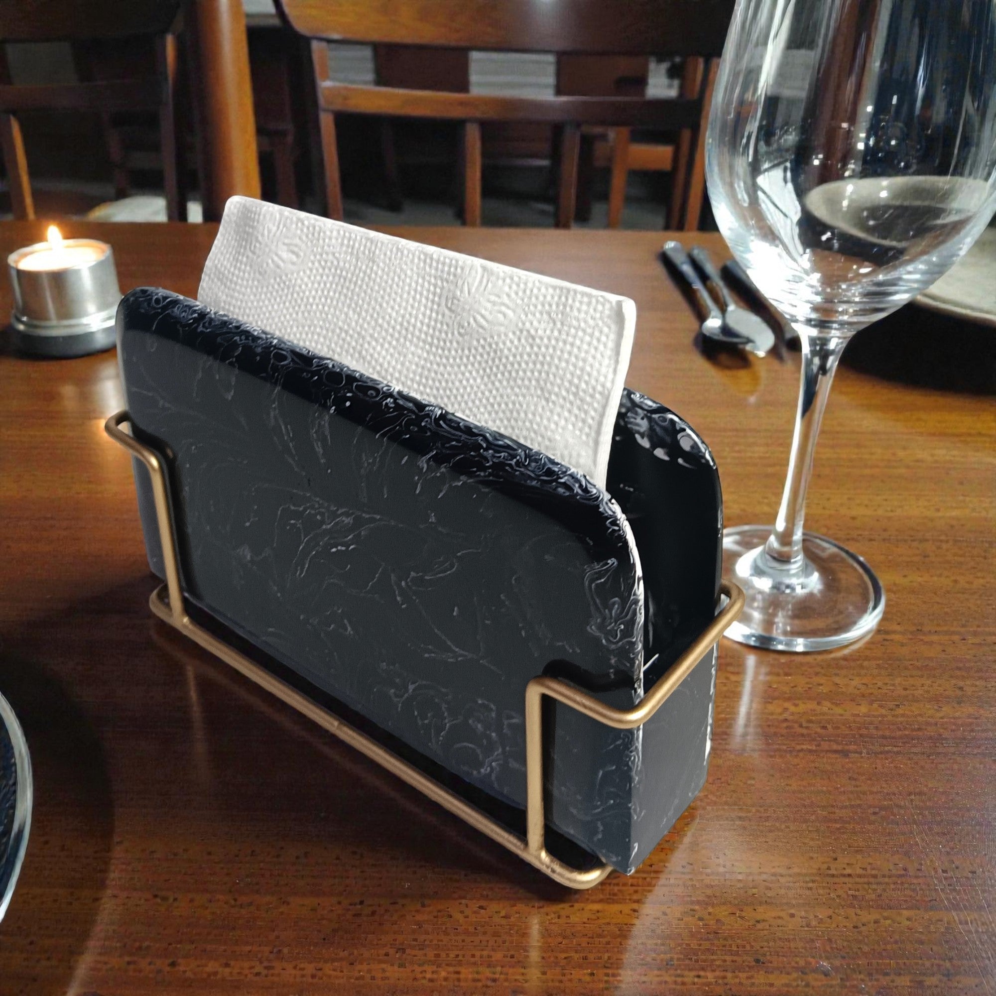 Premium Black Tissue Holder